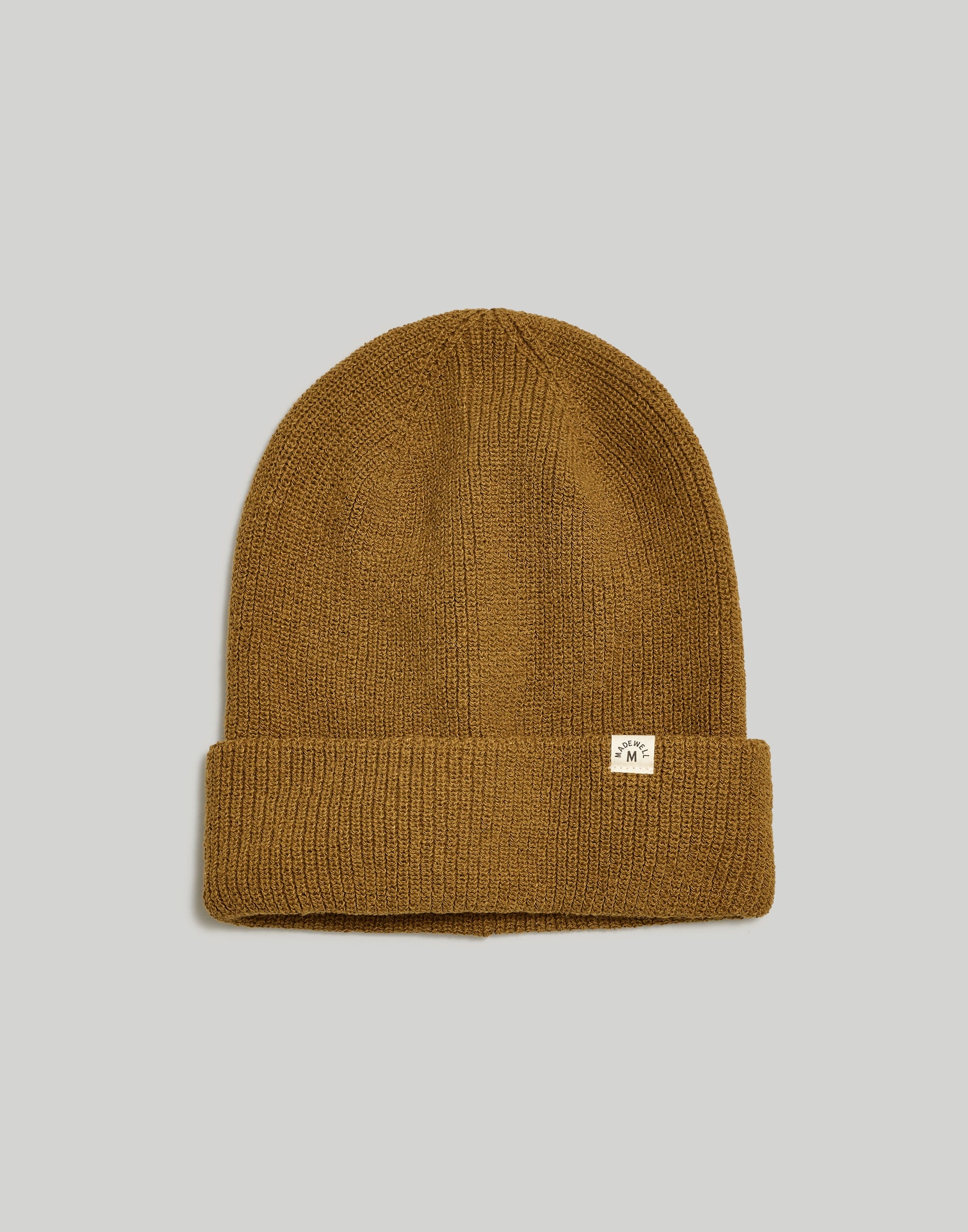 Mw (re)sourced Cuffed Beanie In Weathered Olive
