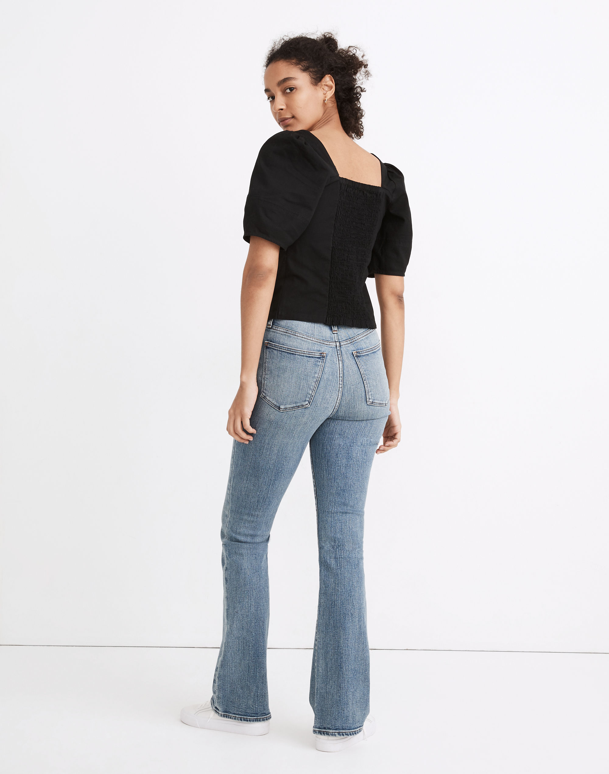 Linen Button-Front Bodice Top