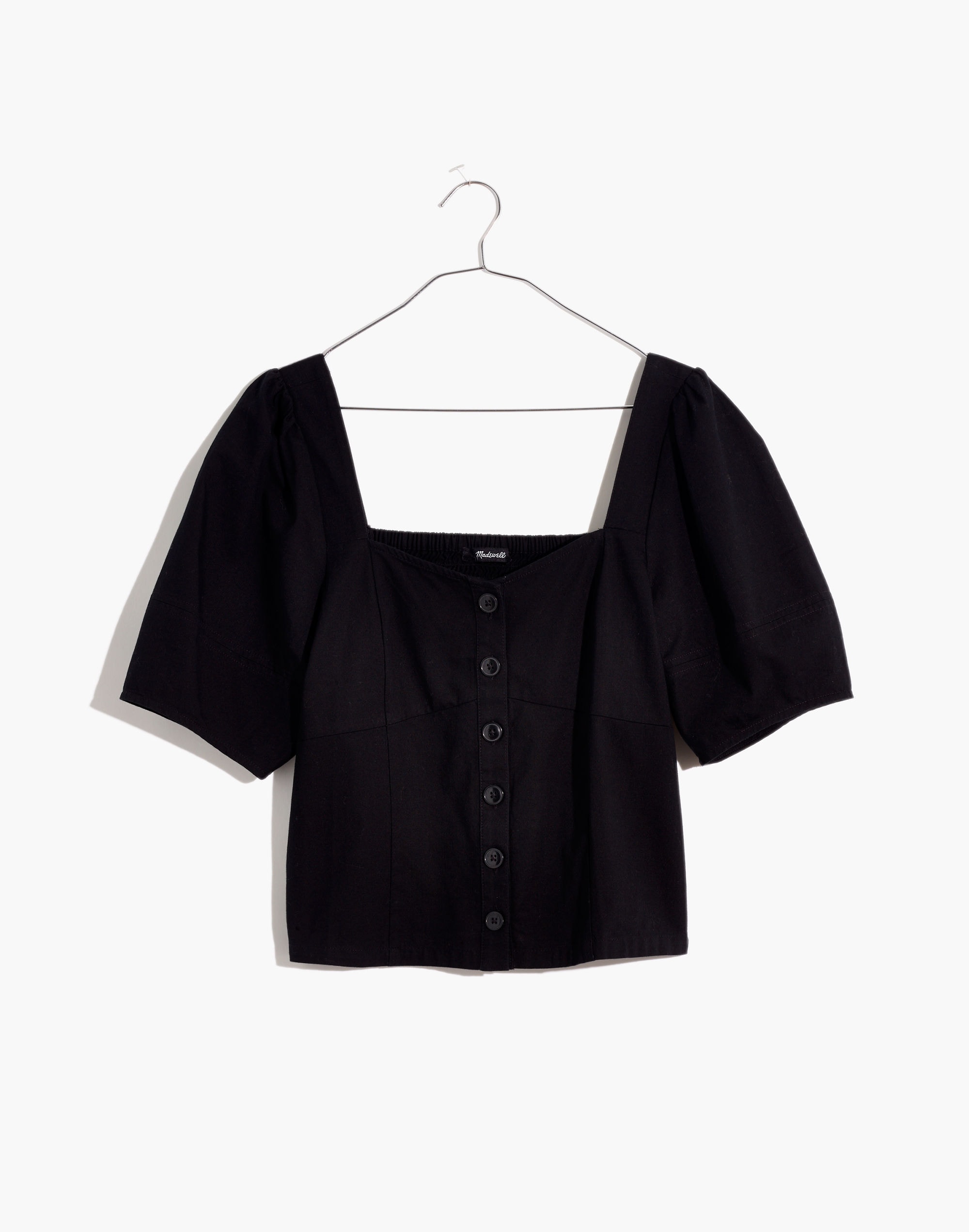 Linen Button-Front Bodice Top