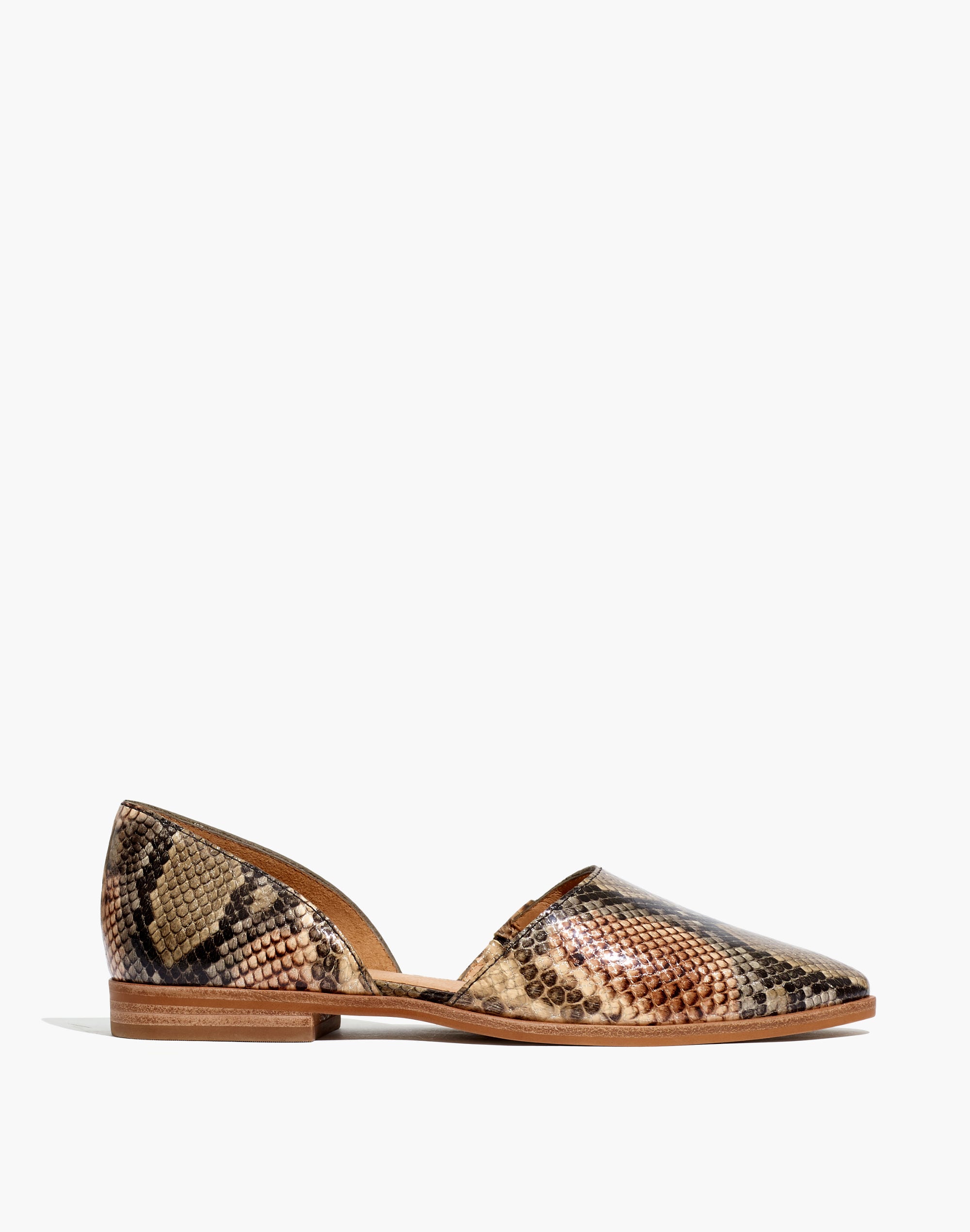 The Marisa d'Orsay Flat in Snake Embossed Leather
