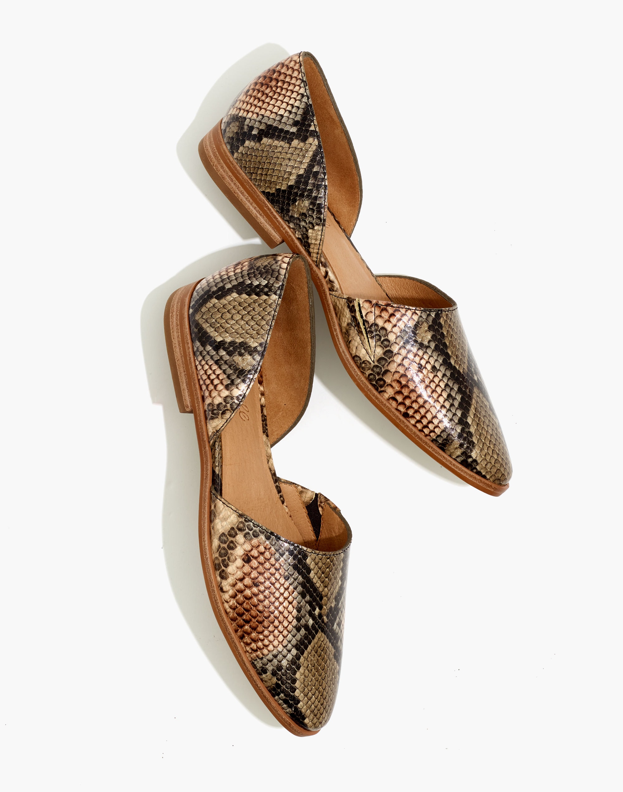 The Marisa d'Orsay Flat in Snake Embossed Leather