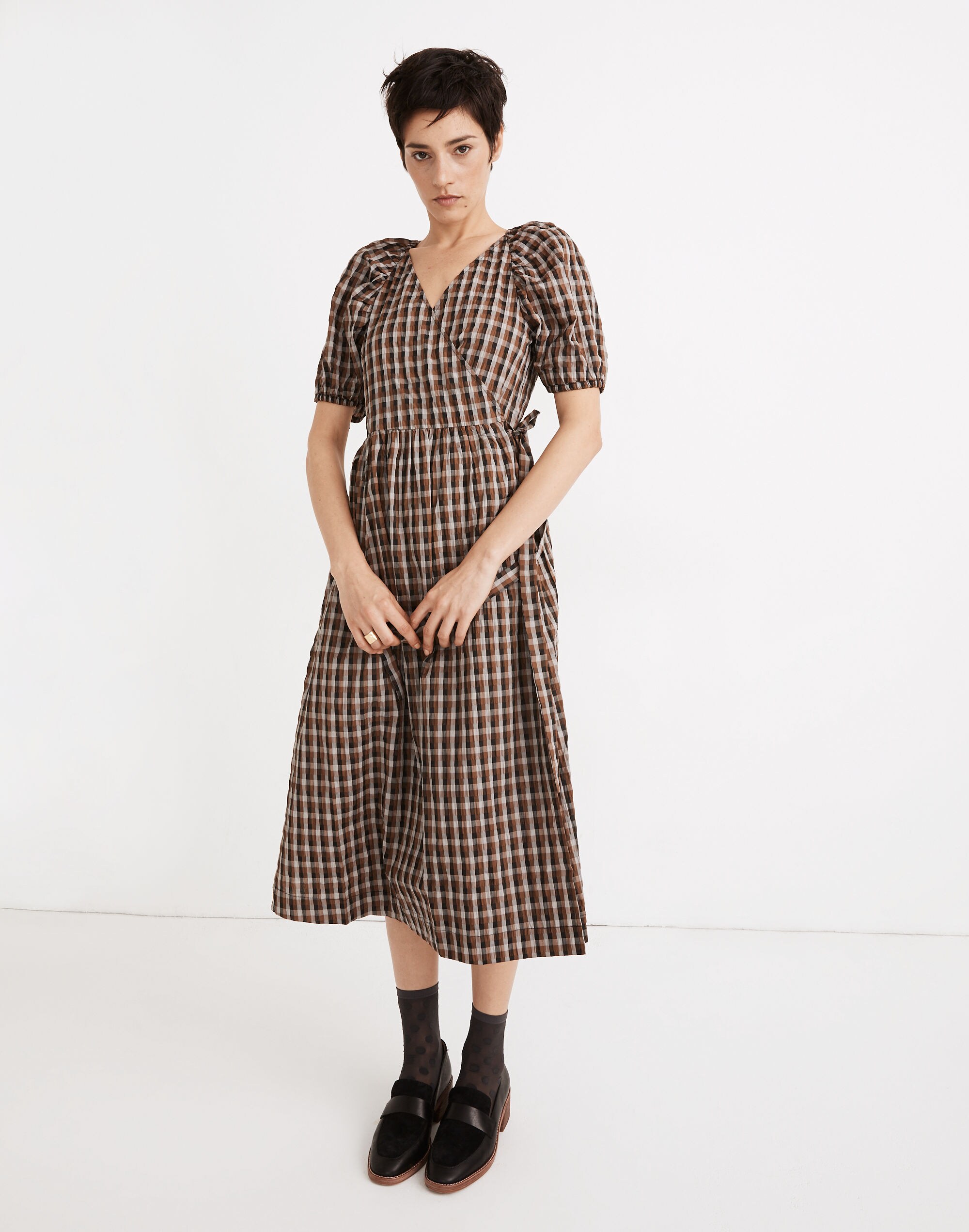 Baum und Pferdgarten Adalaine Wrap Midi Dress in Check