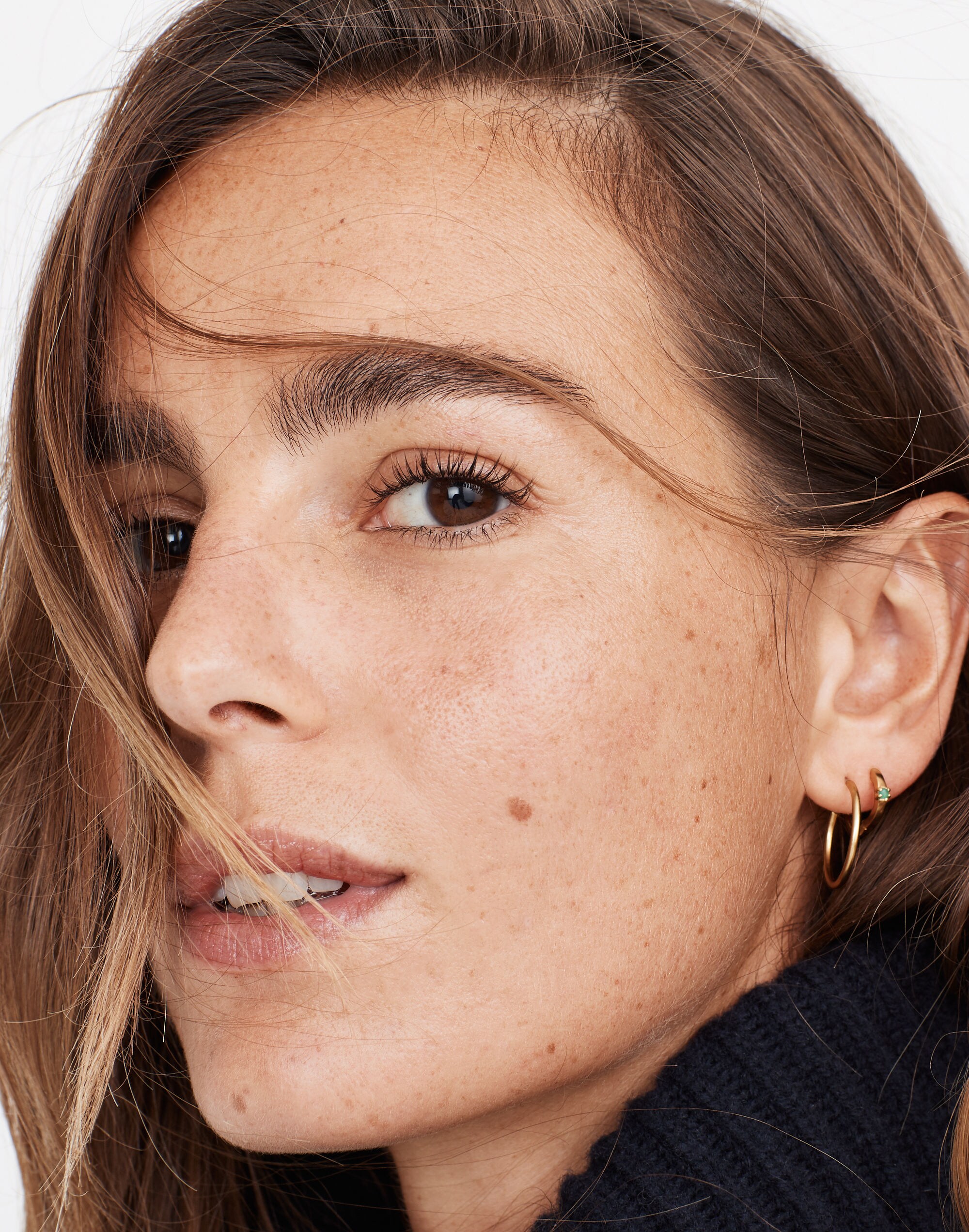 Delicate Collection Demi-Fine Green Agate Huggie Mini Hoop Earrings