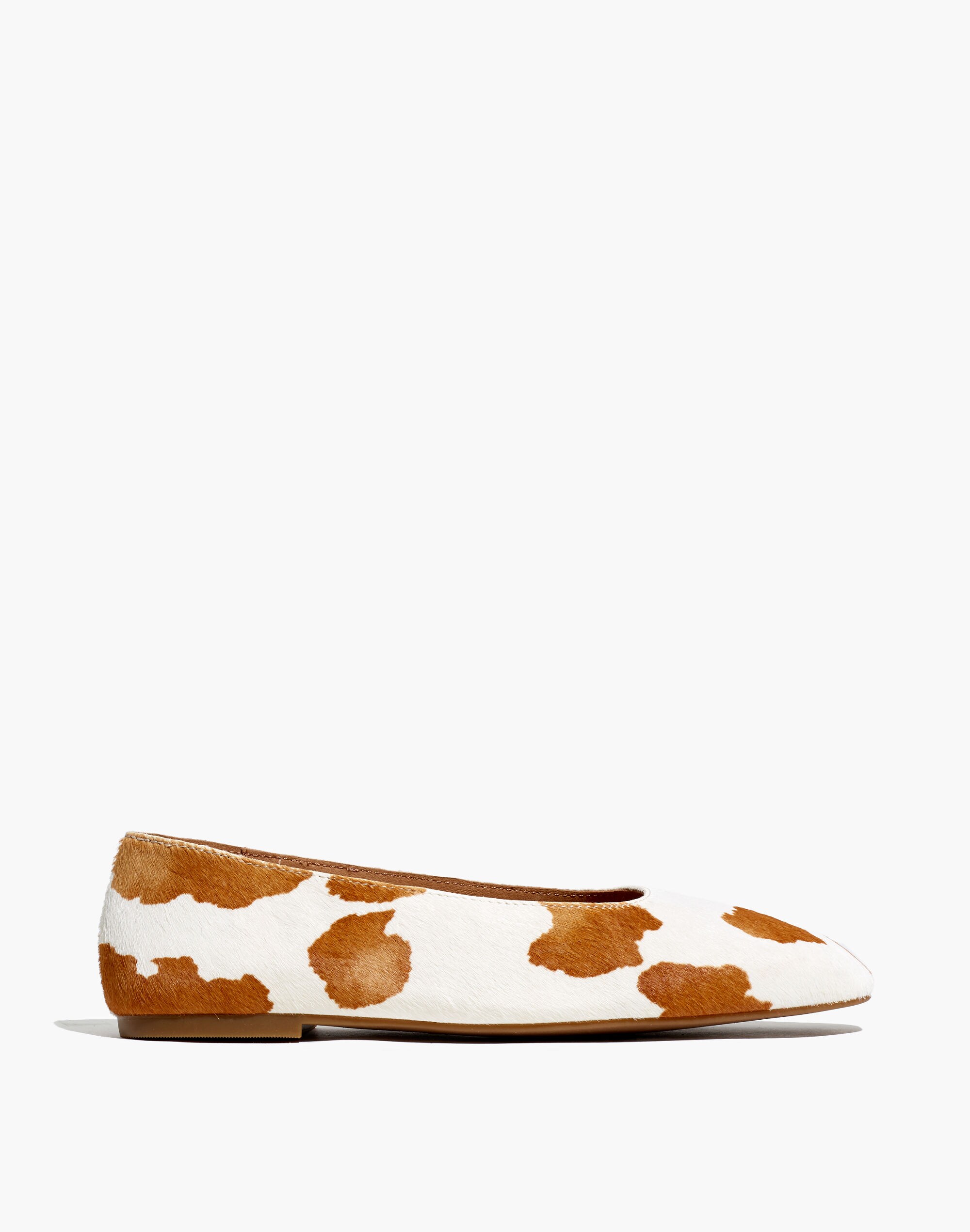 The Cory Flat in Cow Print Calf Hair