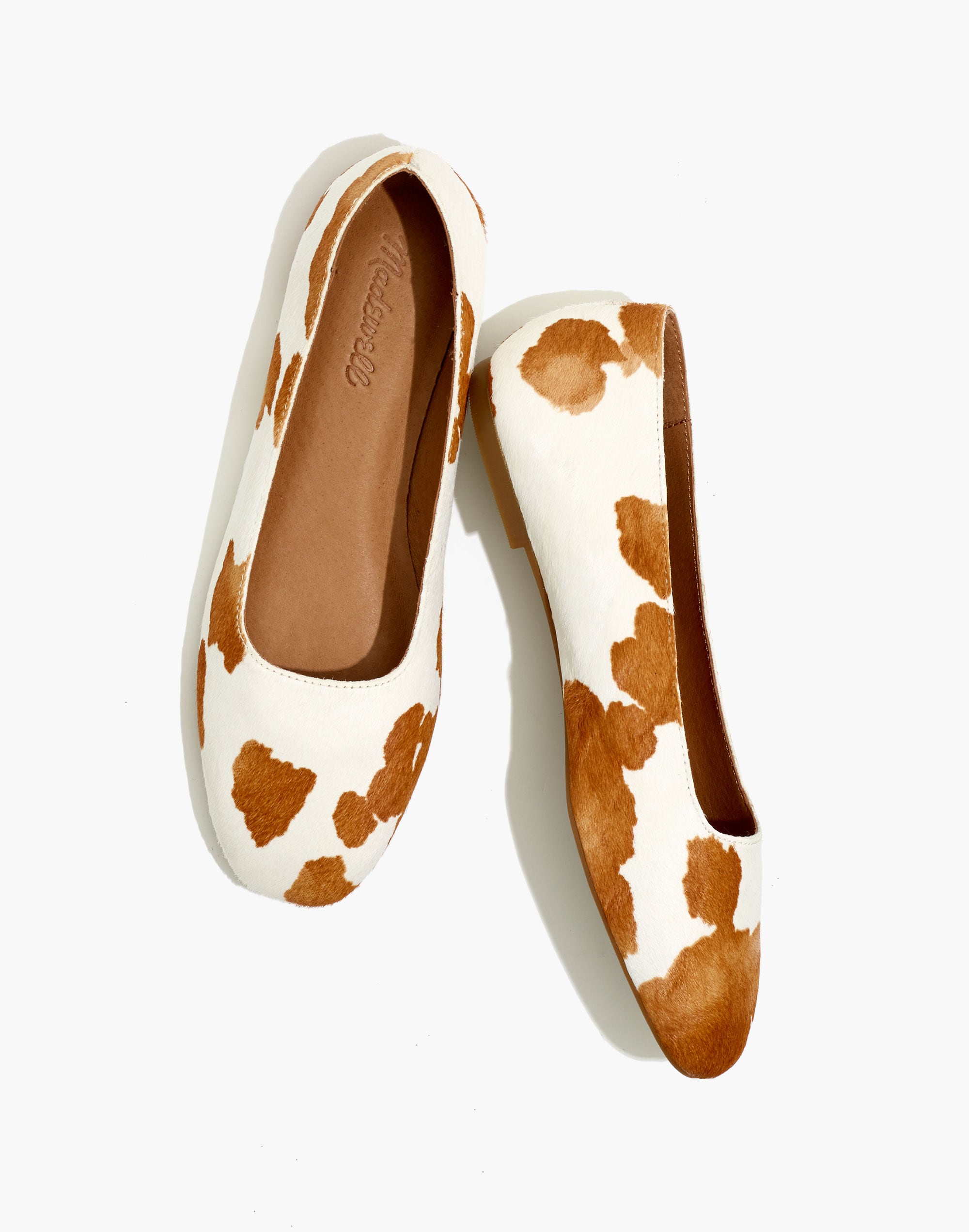 The Cory Flat in Cow Print Calf Hair