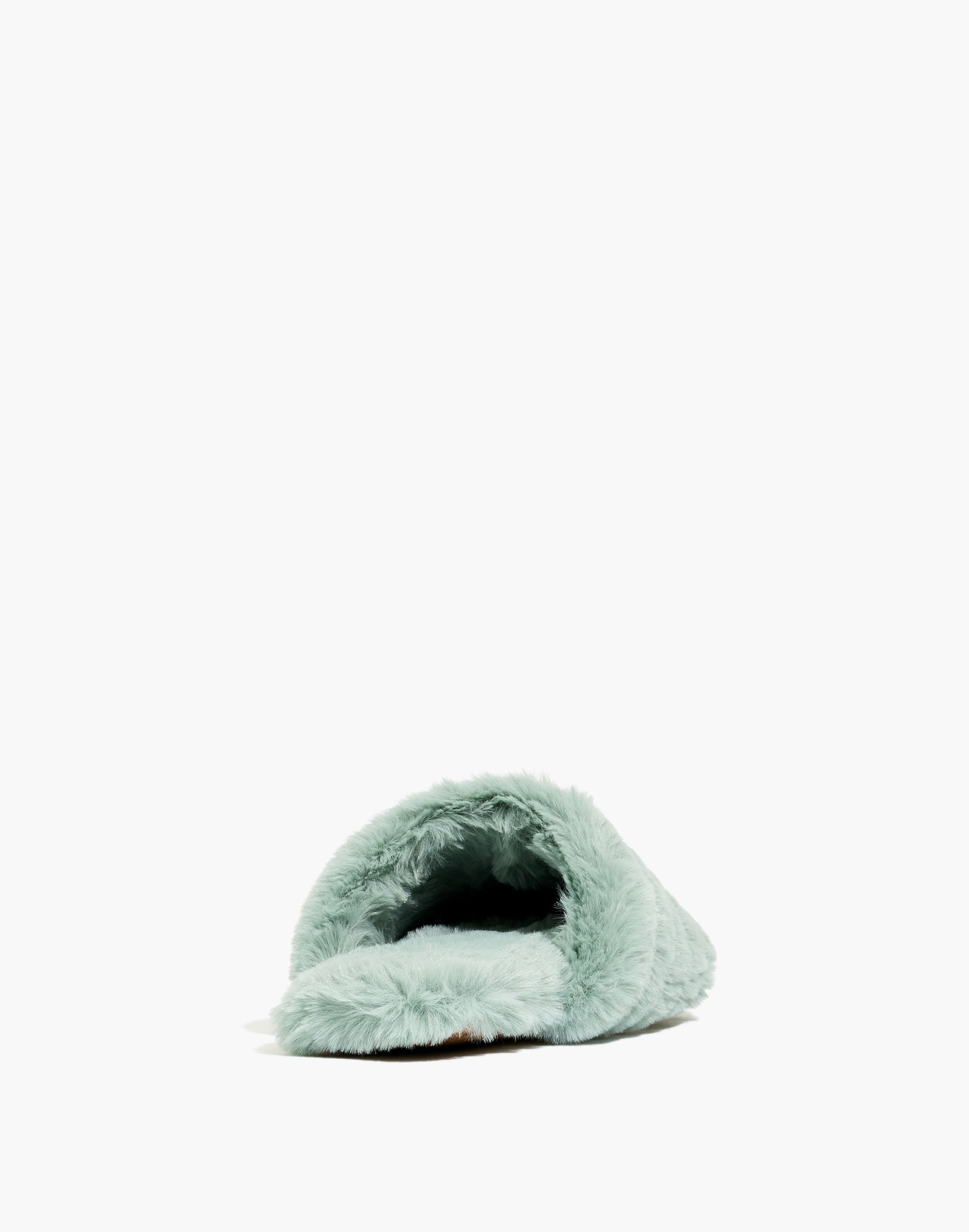 Quilted Scuff Slippers in Recycled Faux Fur