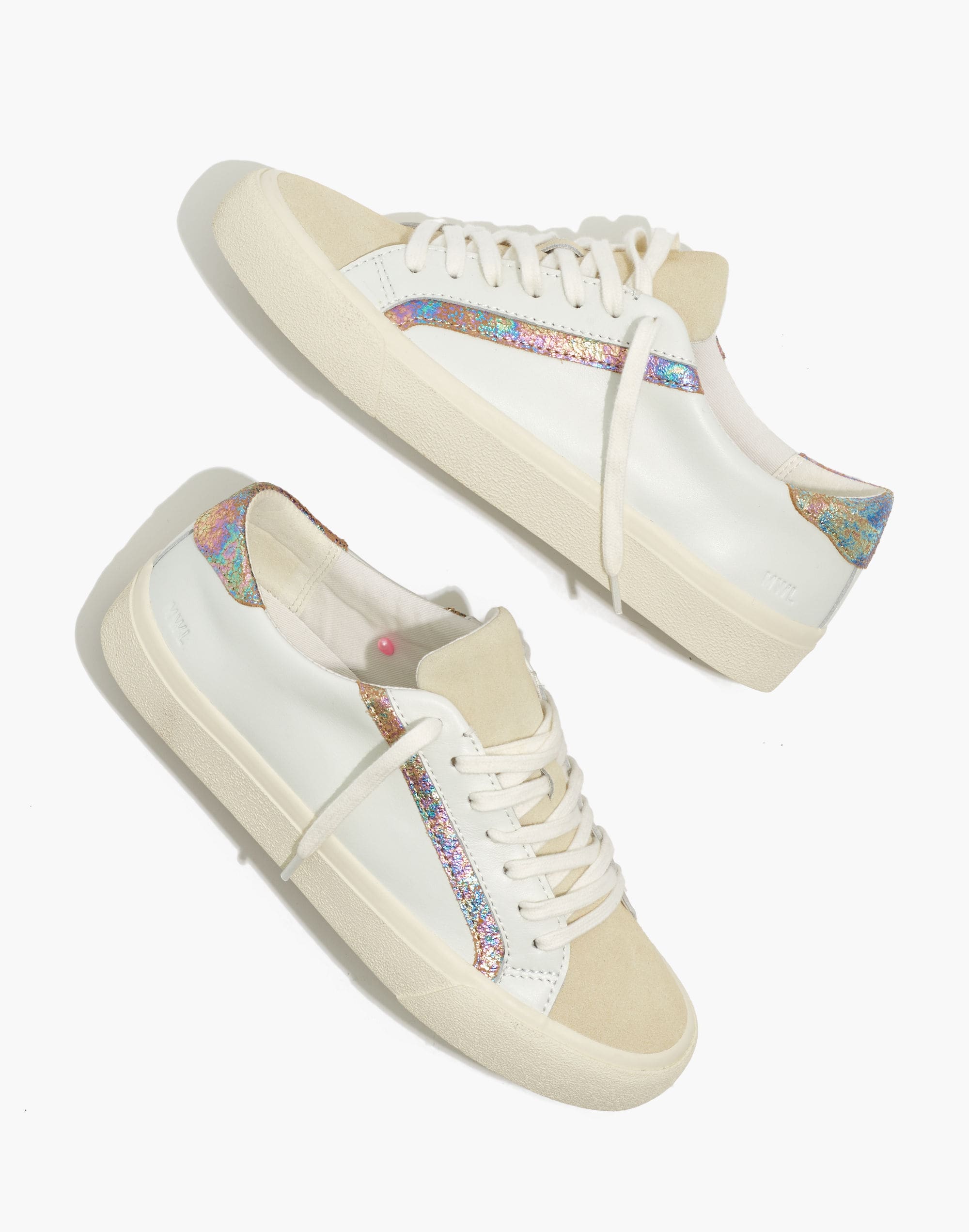 Sidewalk Low-Top Sneakers in Iridescent Leather