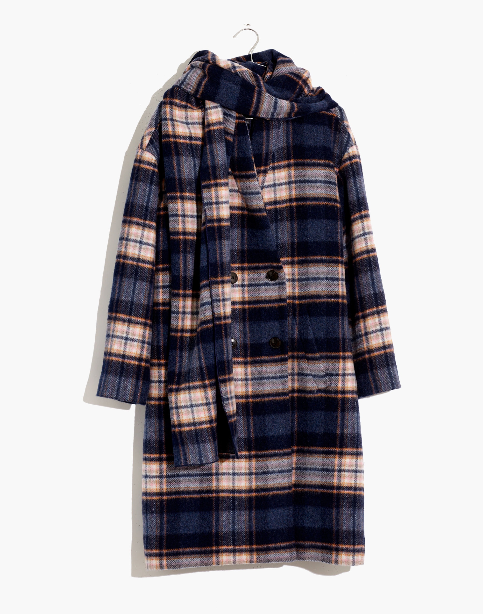 Plaid Scarf Coat