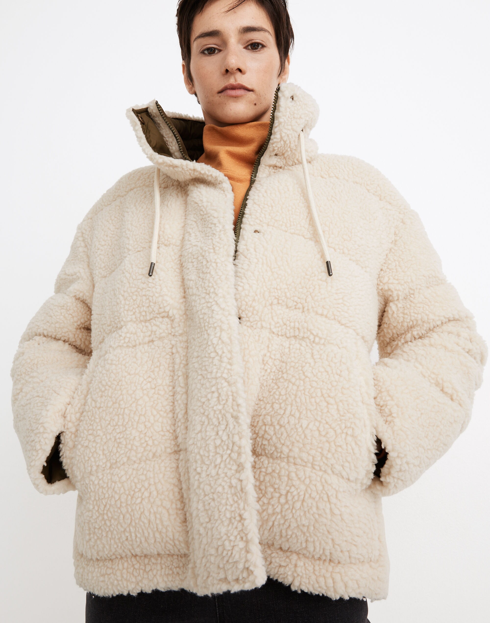 sherpa puffer jacket