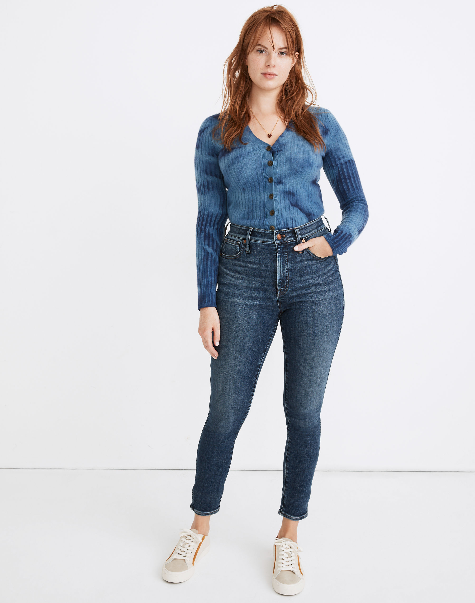 Petite Curvy High-Rise Skinny Jeans in Cordell Wash: Heatrich Denim Edition