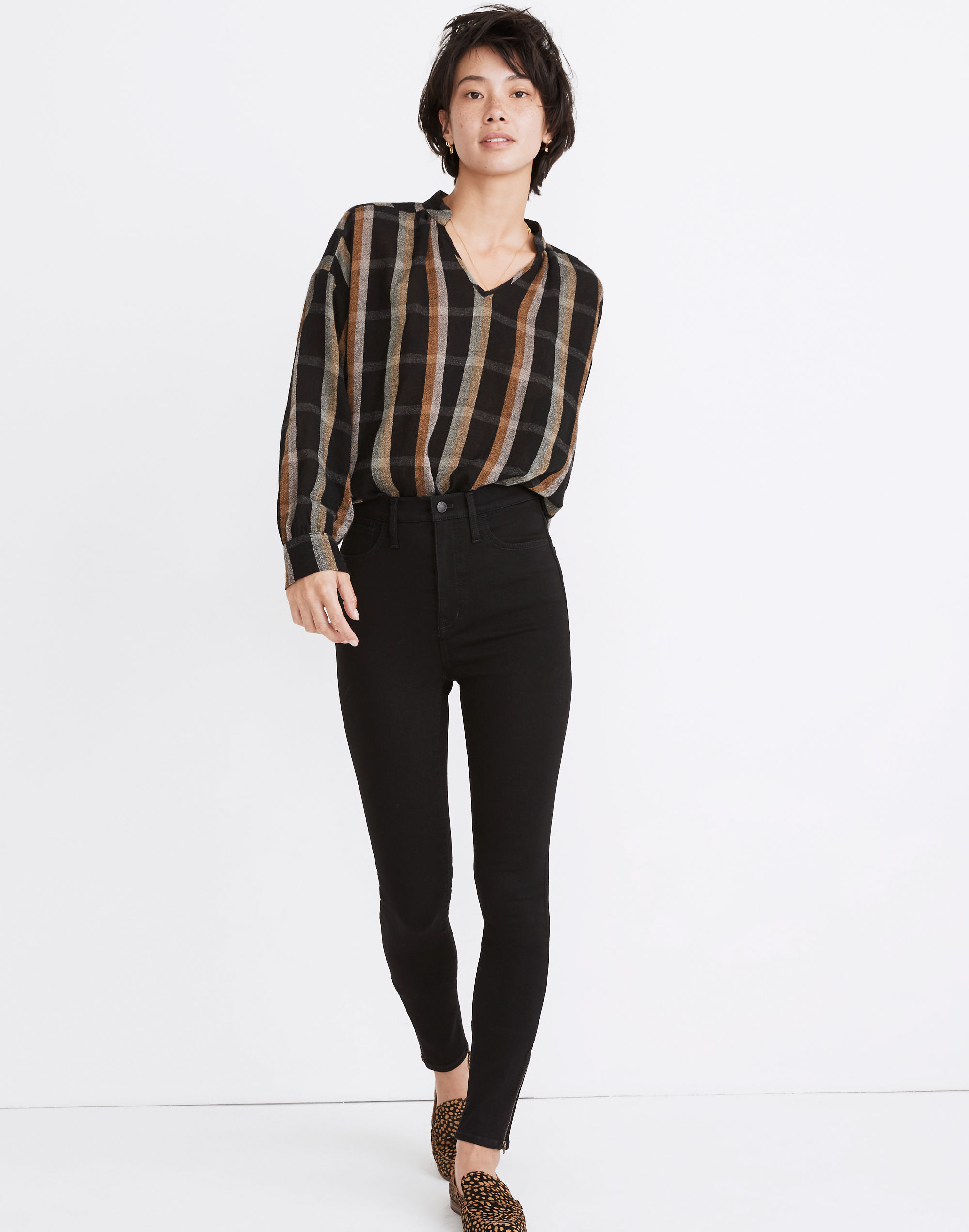 Petite 11" High-Rise Roadtripper Jeans: Ankle-Zip Edition