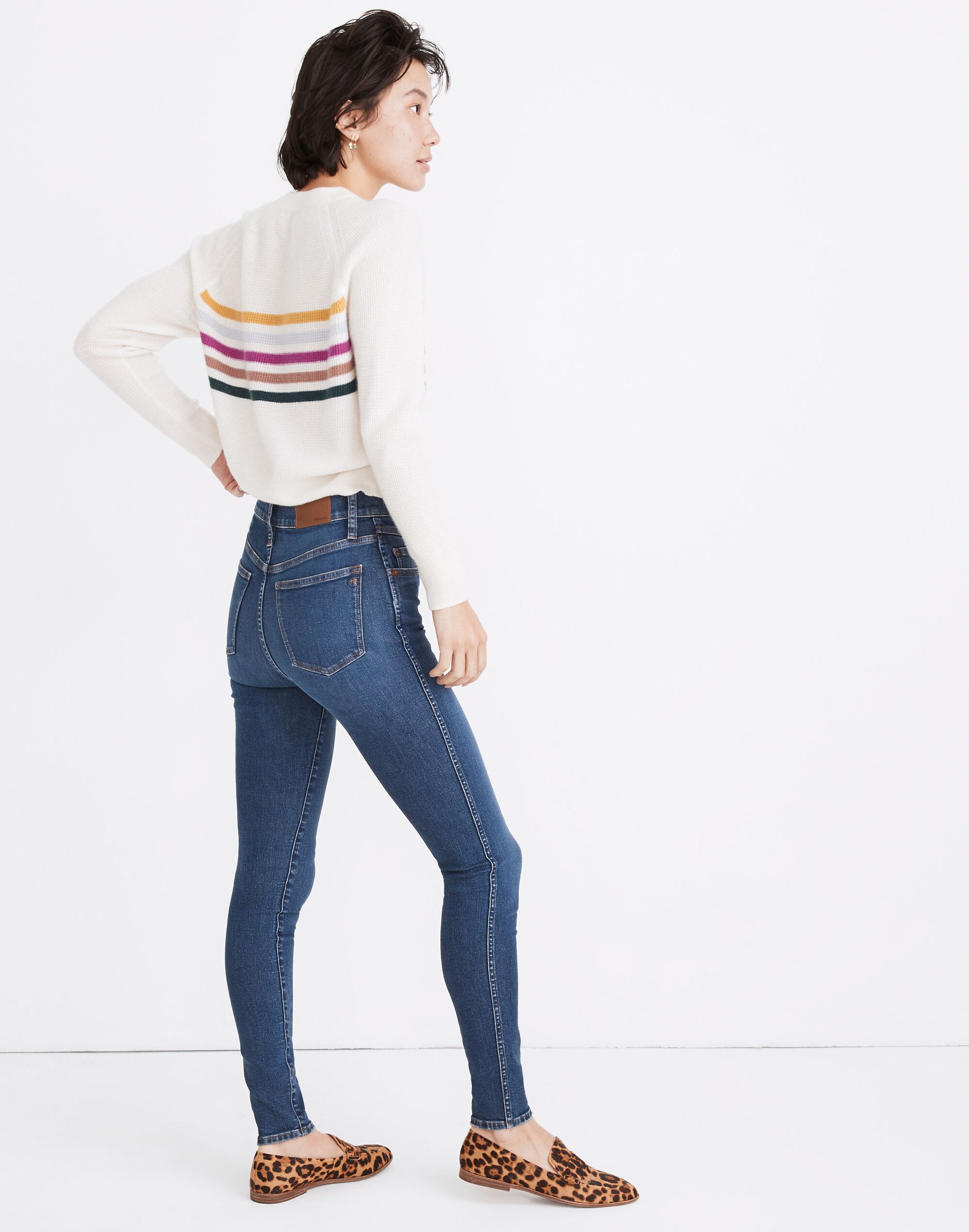 10" High-Rise Skinny Jeans in Pine Wash: Yoke Edition