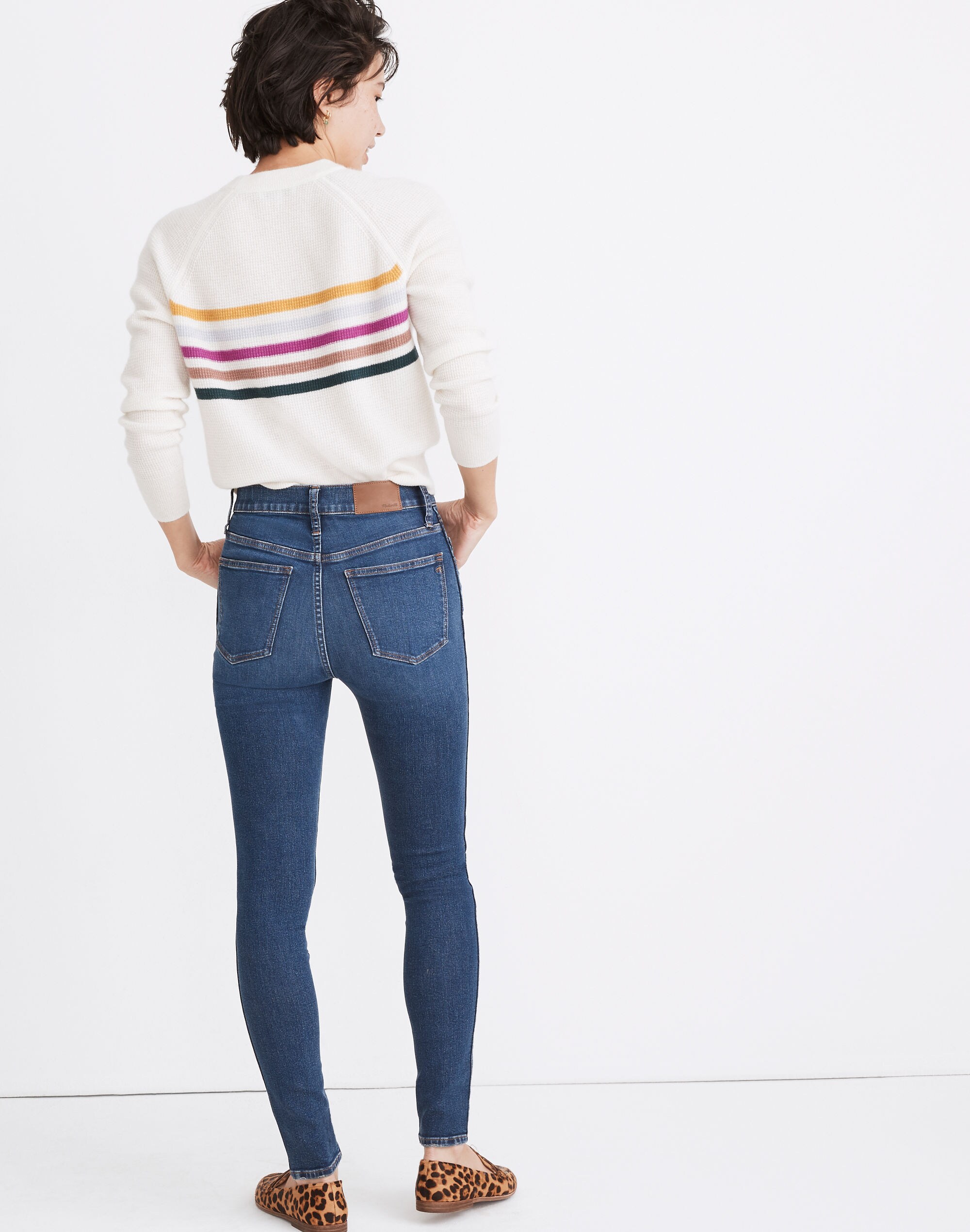 10" High-Rise Skinny Jeans in Pine Wash: Yoke Edition