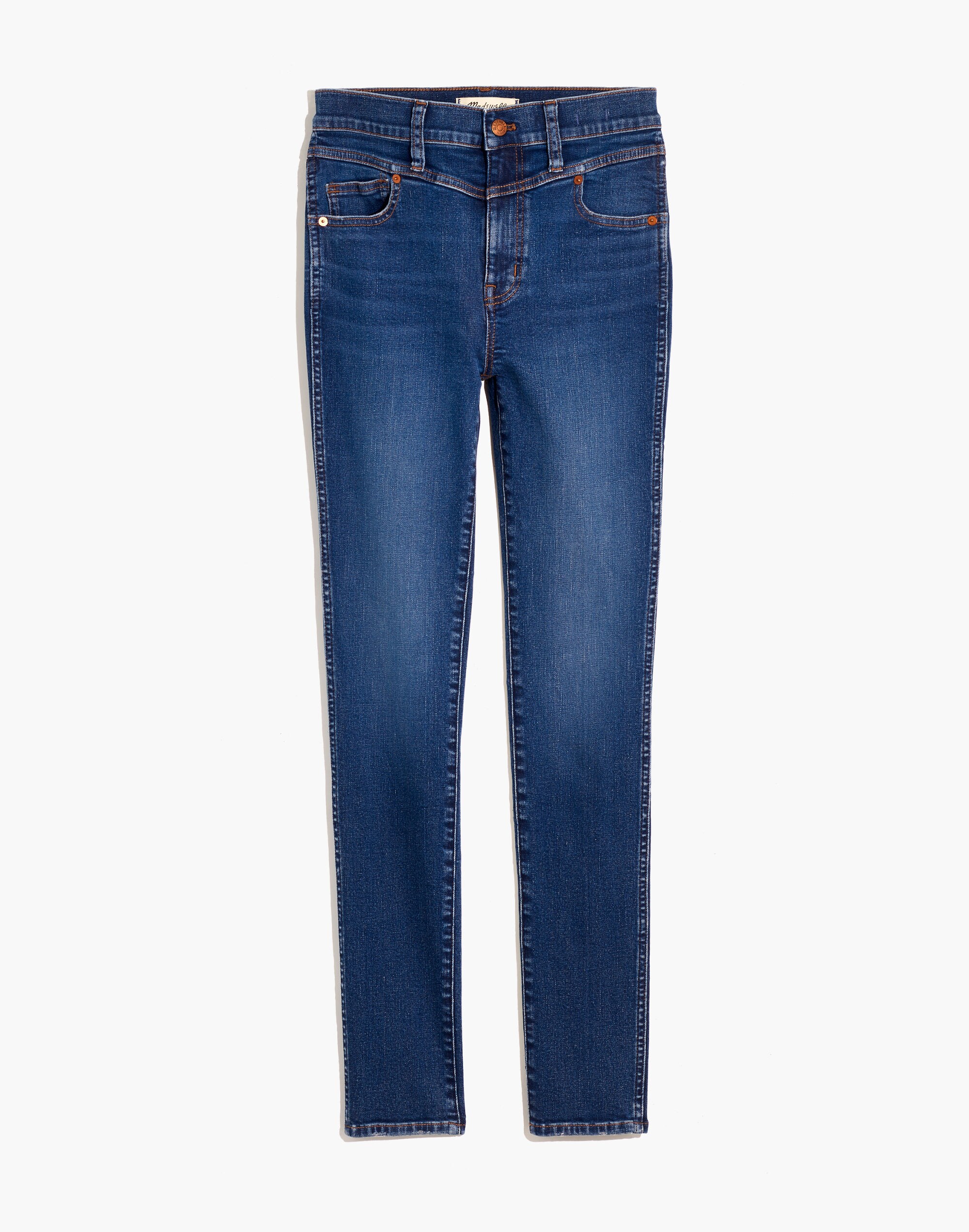 10" High-Rise Skinny Jeans in Pine Wash: Yoke Edition