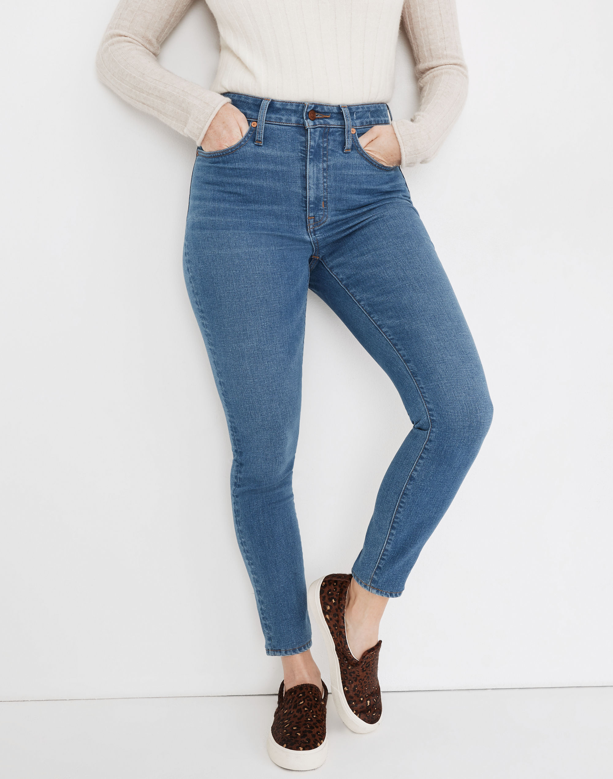 Petite Curvy High-Rise Skinny Jeans in Astoria Wash: TENCEL&trade; Denim Edition