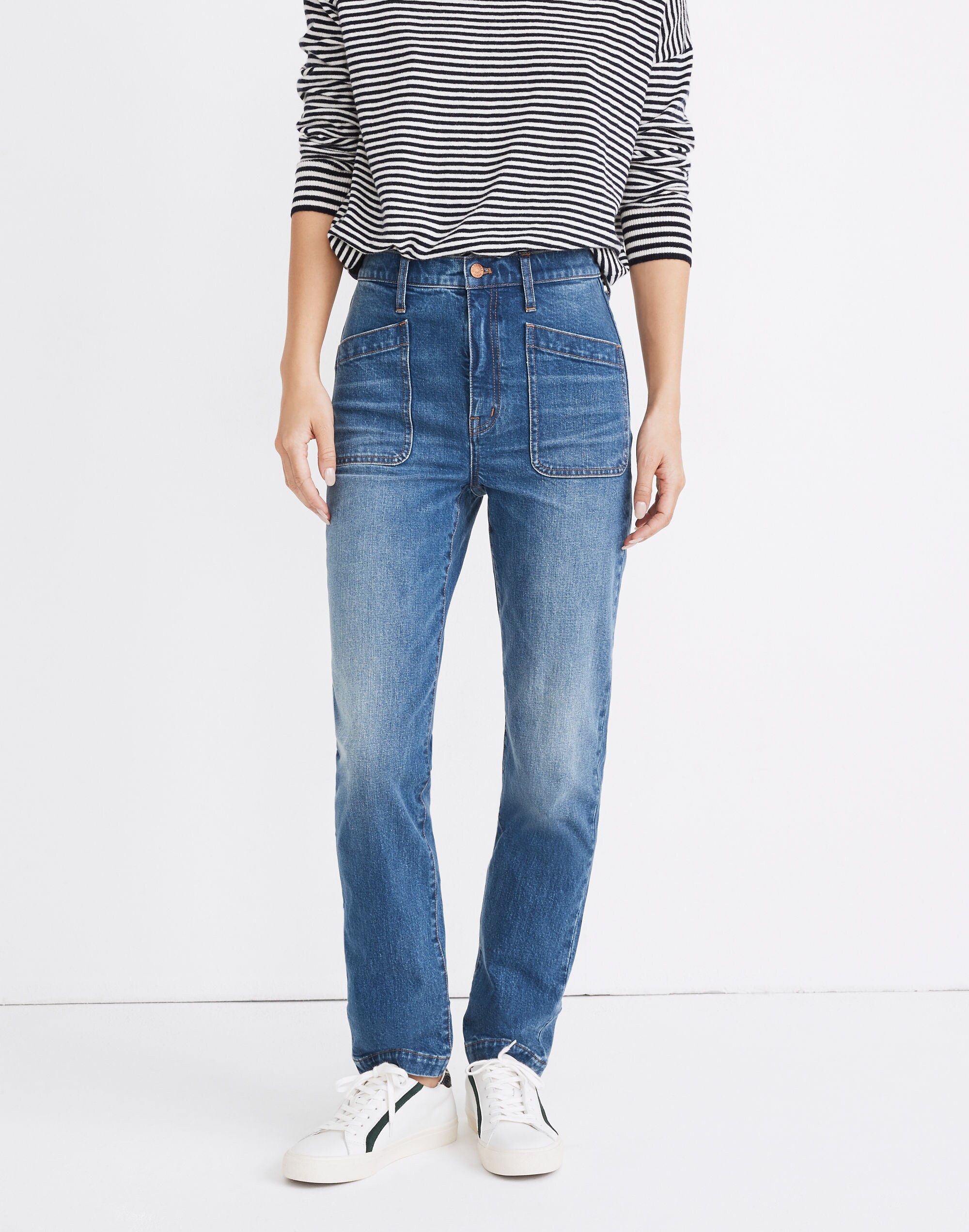 Classic Straight Full-Length Jeans in Marfield Wash: Surplus Pocket Edition