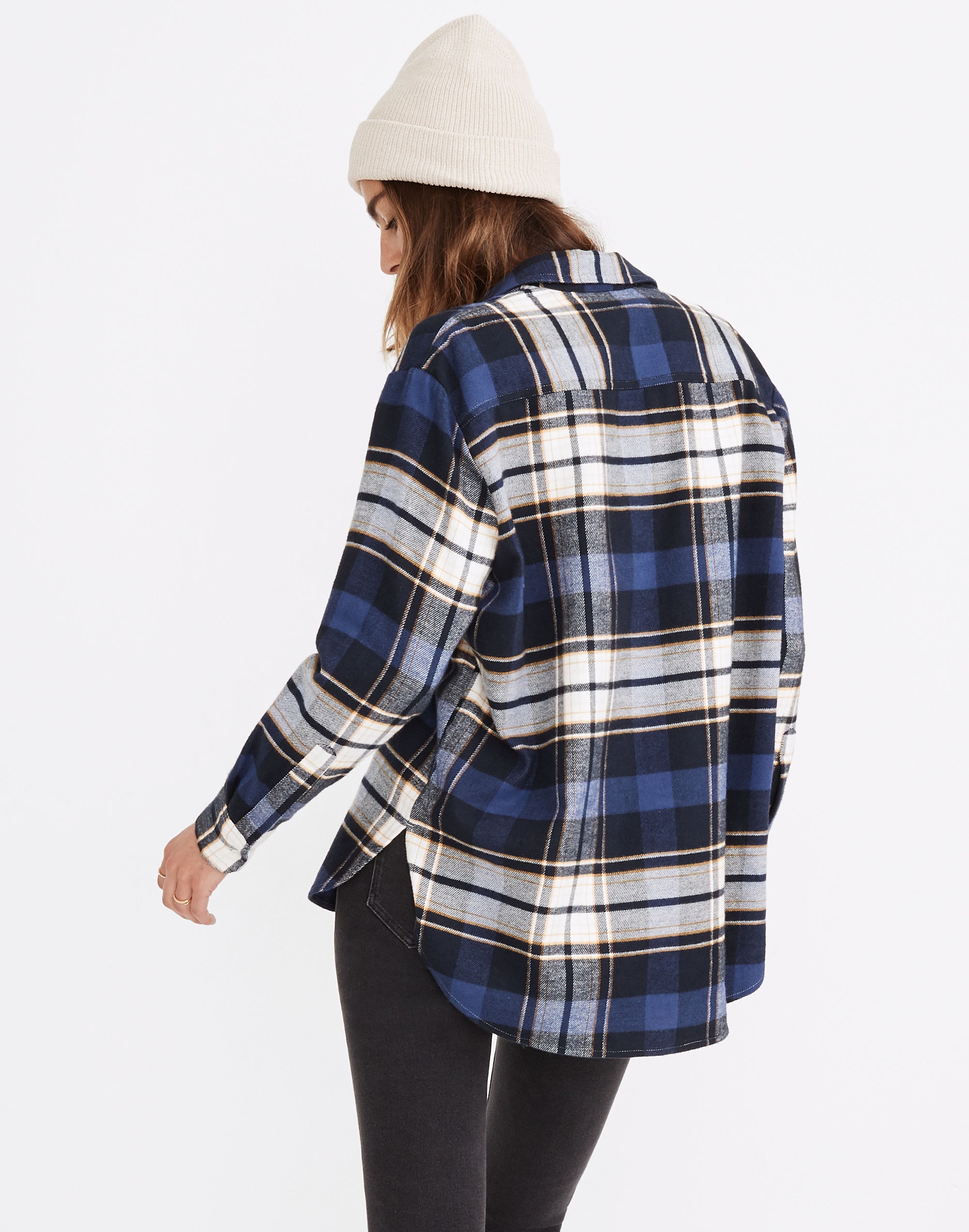 Flannel Flap-Pocket Oversized Ex-Boyfriend Shirt in Coltrane Plaid