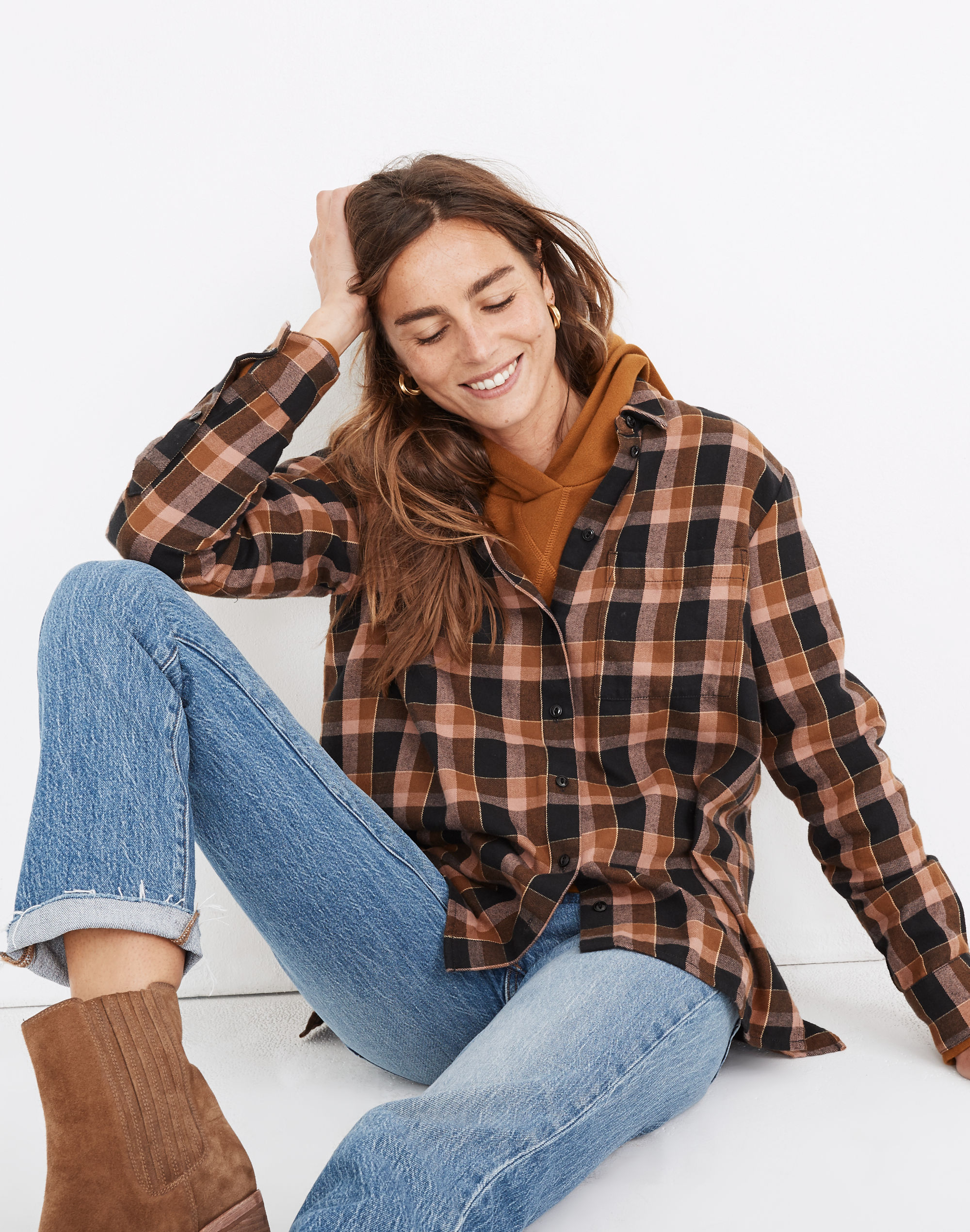 Flannel Oversized Ex-Boyfriend Shirt in Gideon Plaid