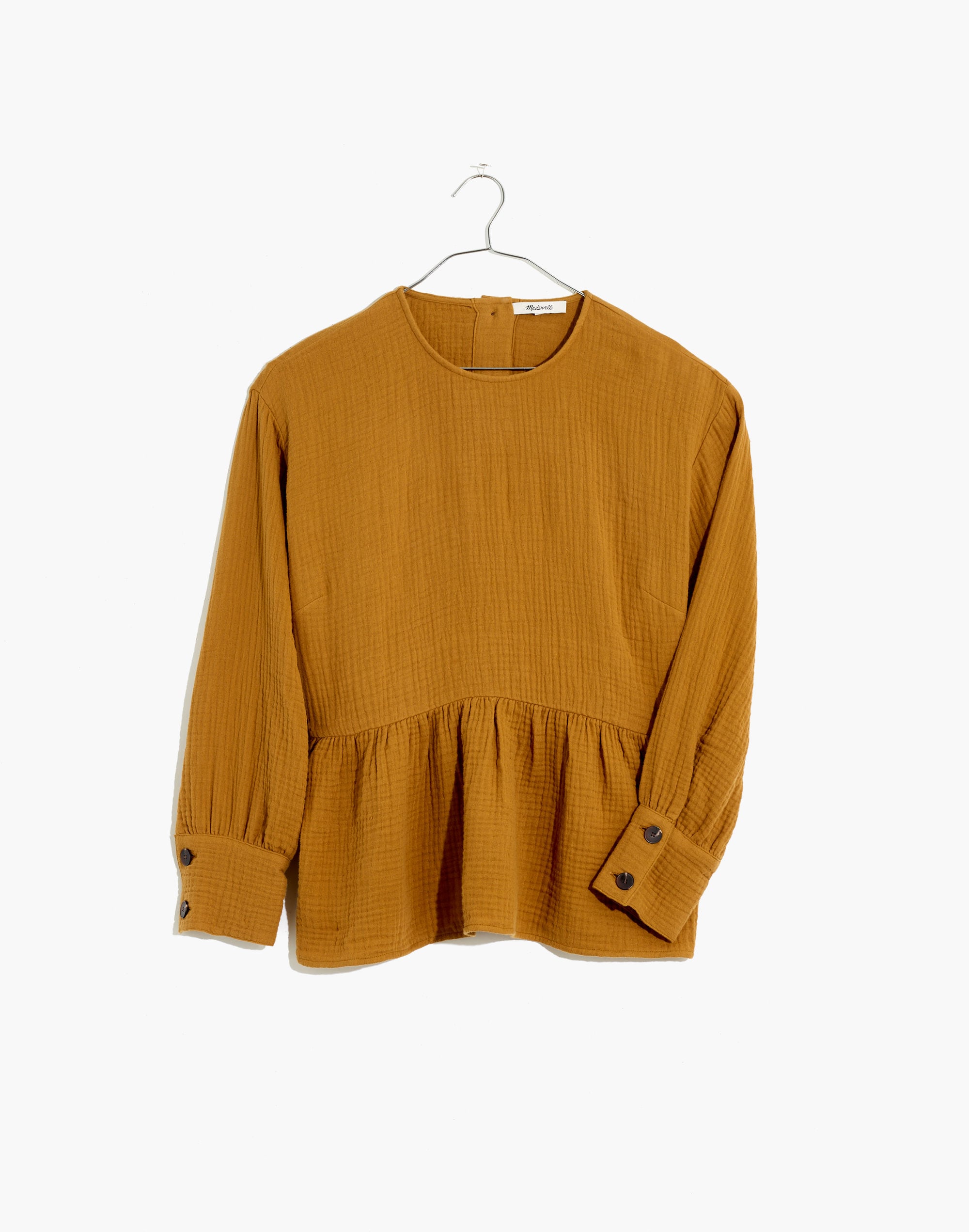 Lightspun Button-Back Peplum Top