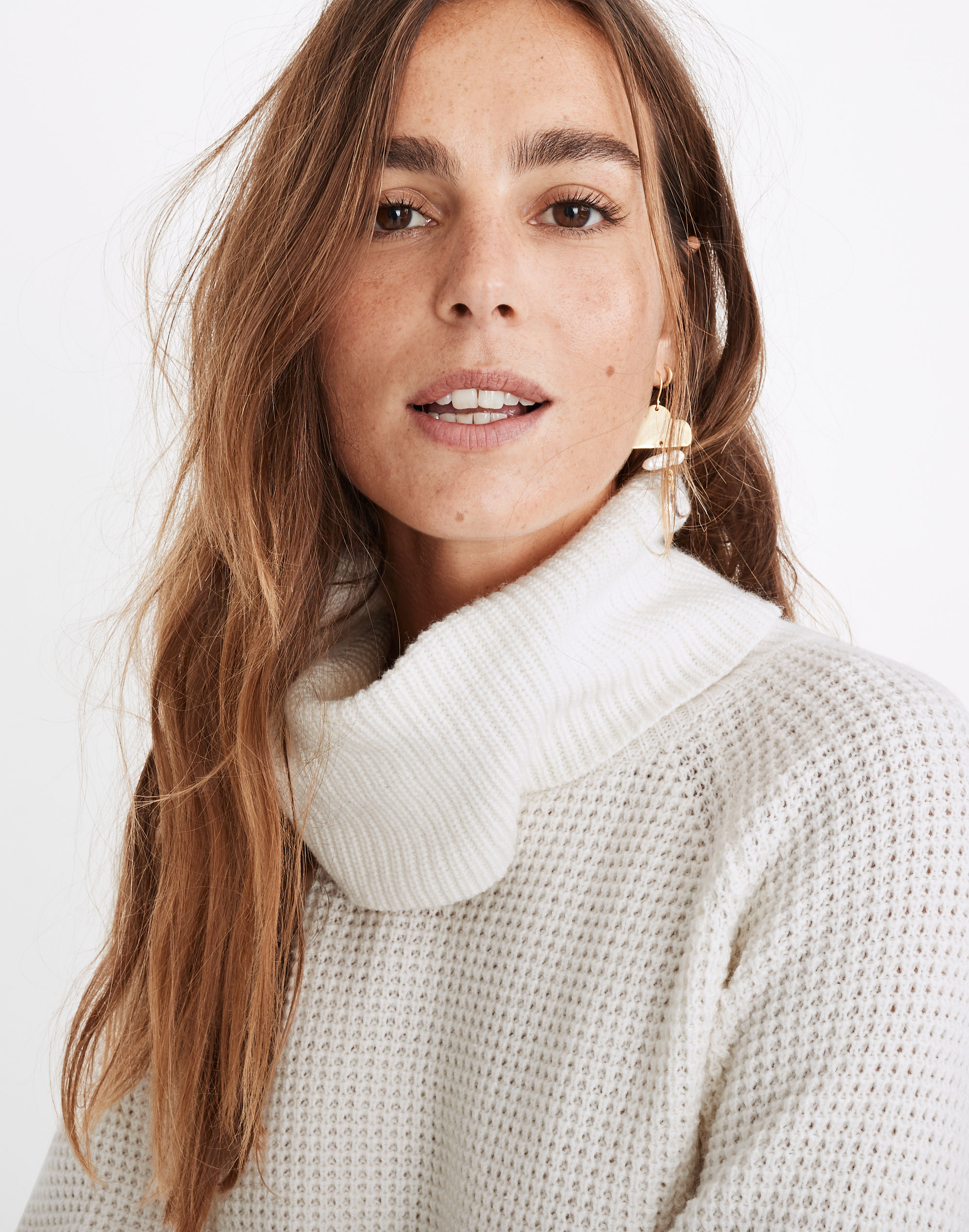 Eastbrook Turtleneck Cross-Back Sweater in Cotton-Merino Yarn