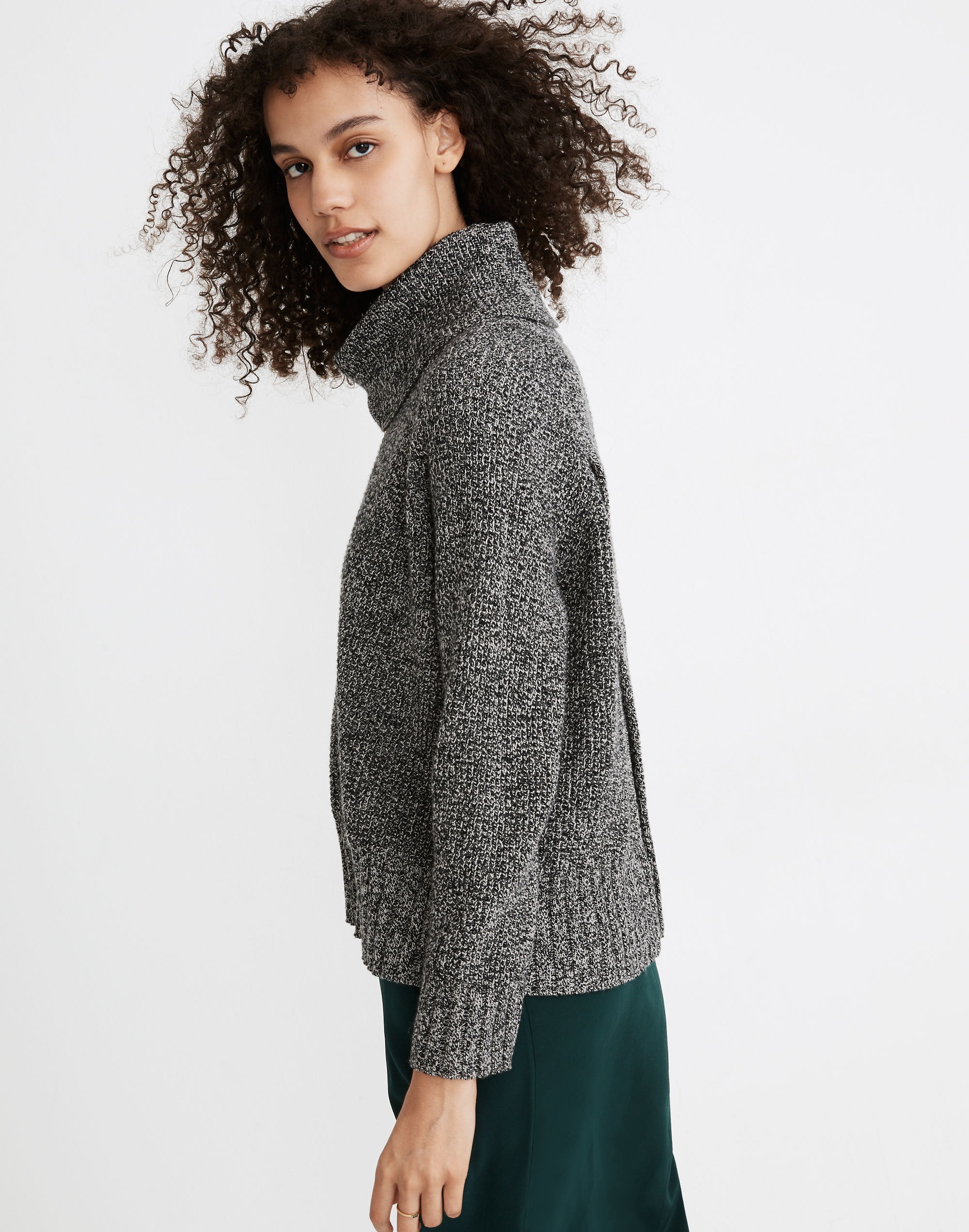 Eastbrook Turtleneck Cross-Back Sweater in Cotton-Merino Yarn