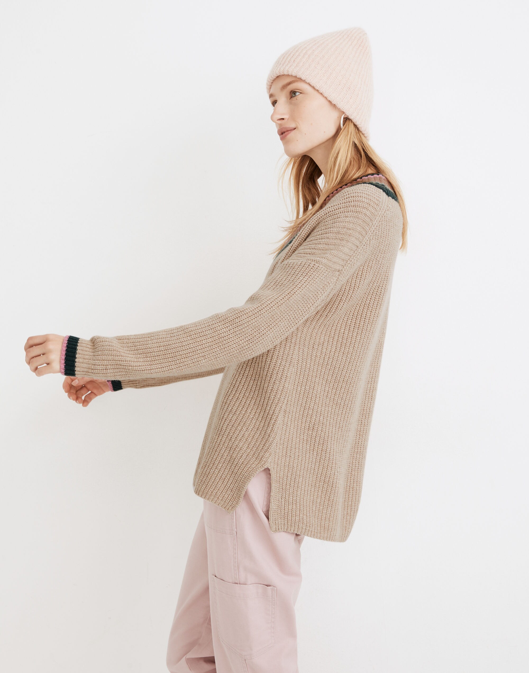 Tipped Forrest V-Neck Sweater