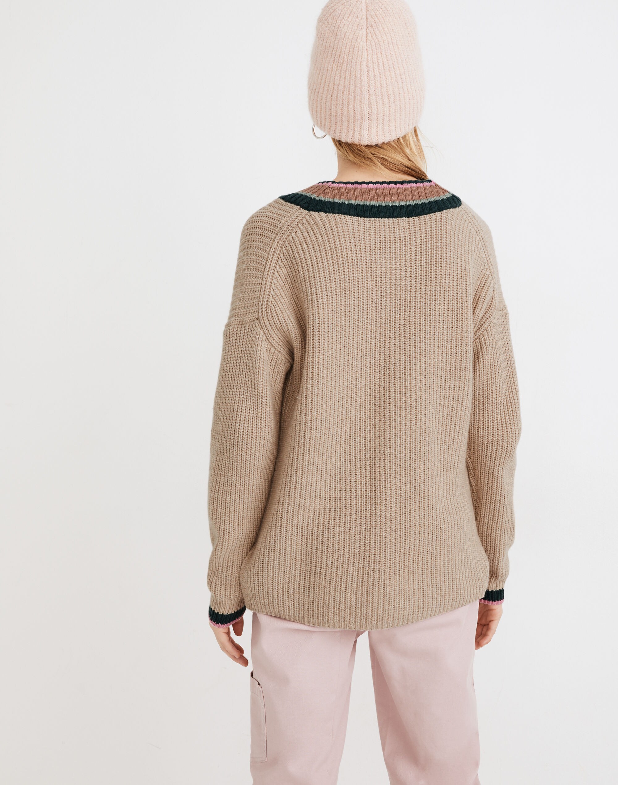 Tipped Forrest V-Neck Sweater