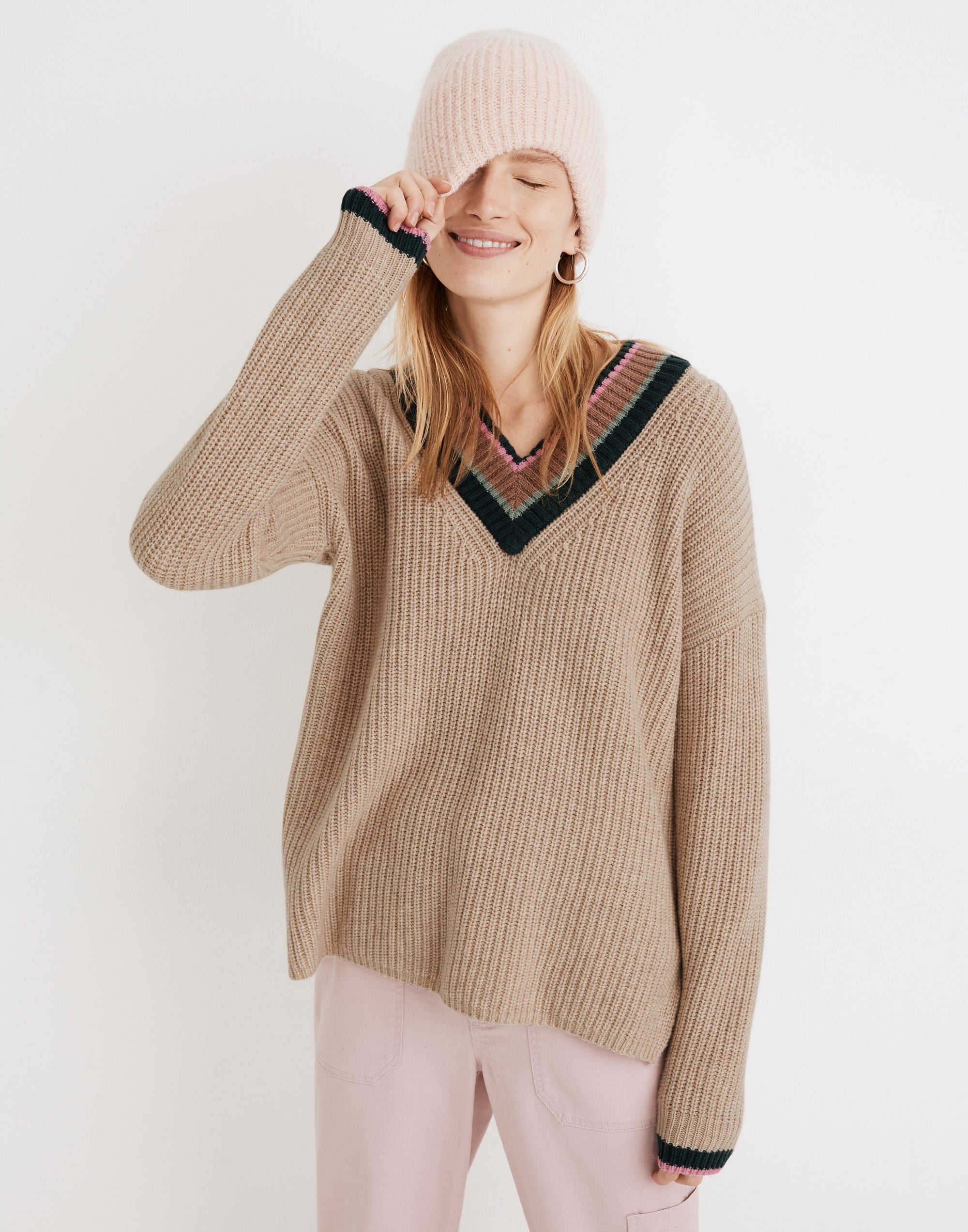 Tipped Forrest V-Neck Sweater