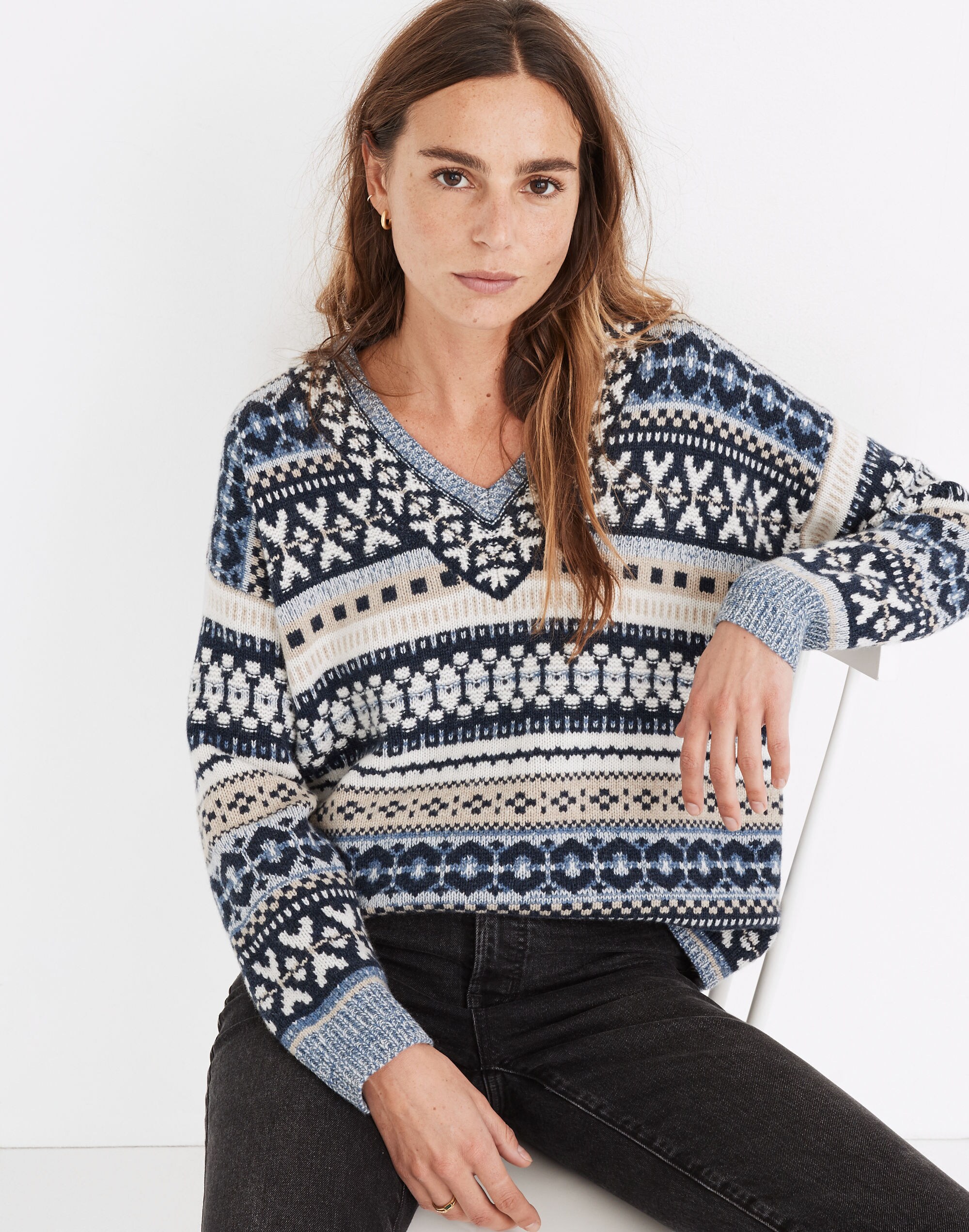 Forrest Fair Isle V-Neck Sweater