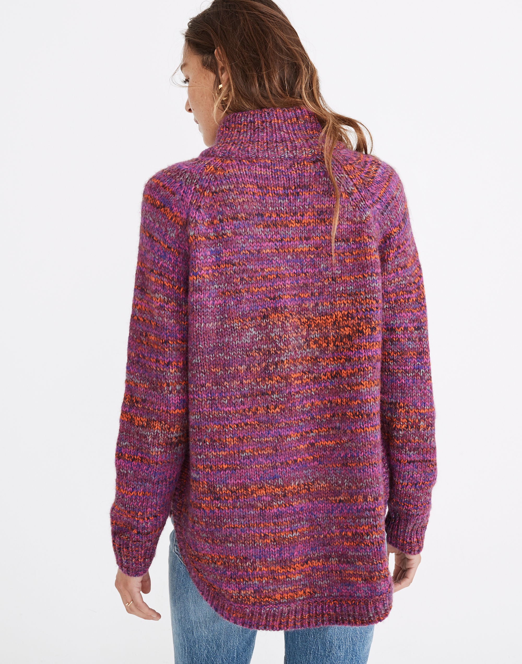 Multicolored Zip-Turtleneck Sweater