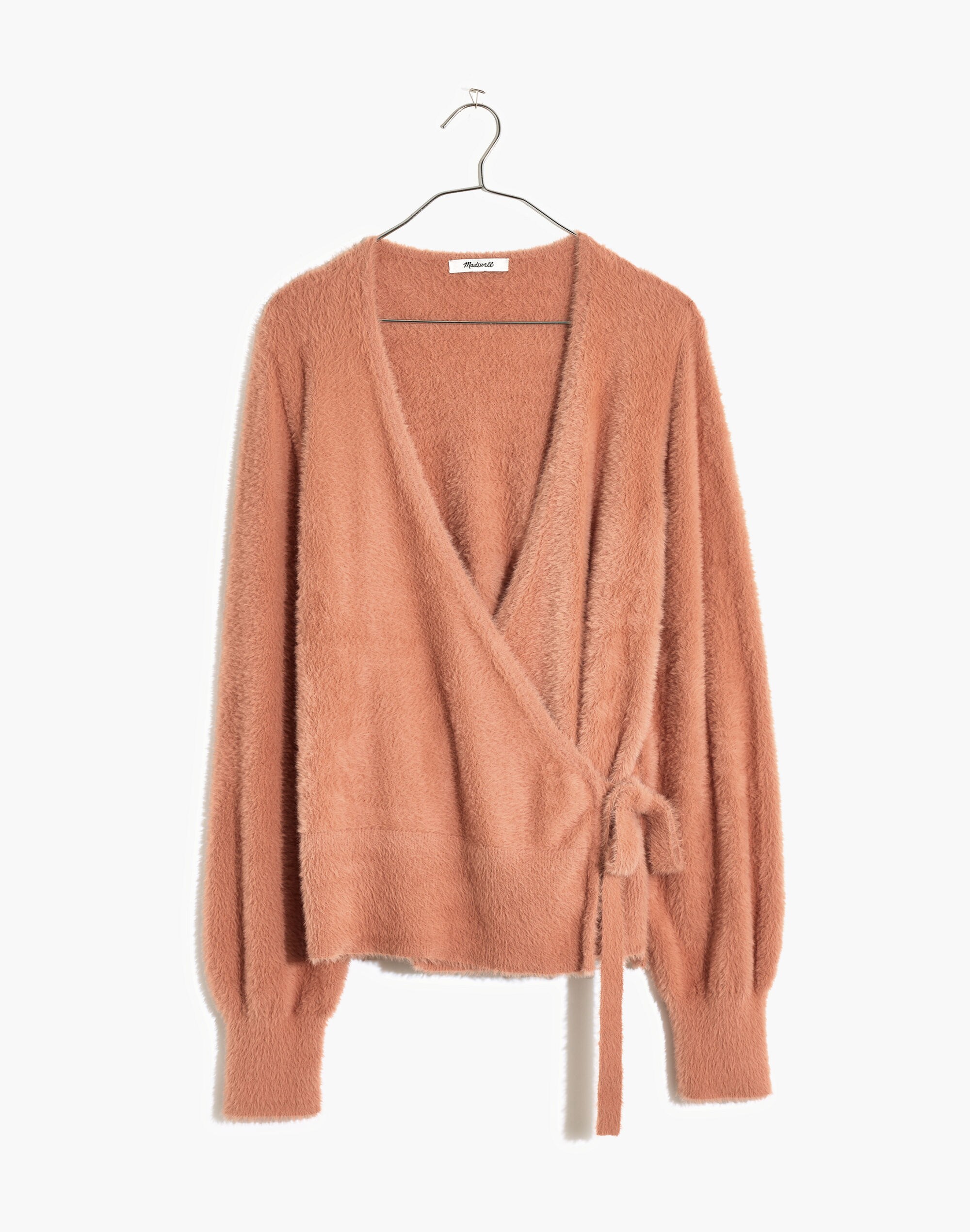 Balloon-Sleeve Wrap Sweater