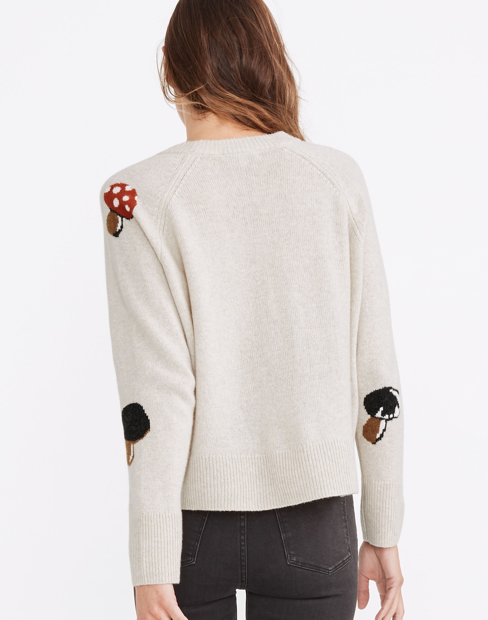 Mushroom Intarsia Pullover Sweater