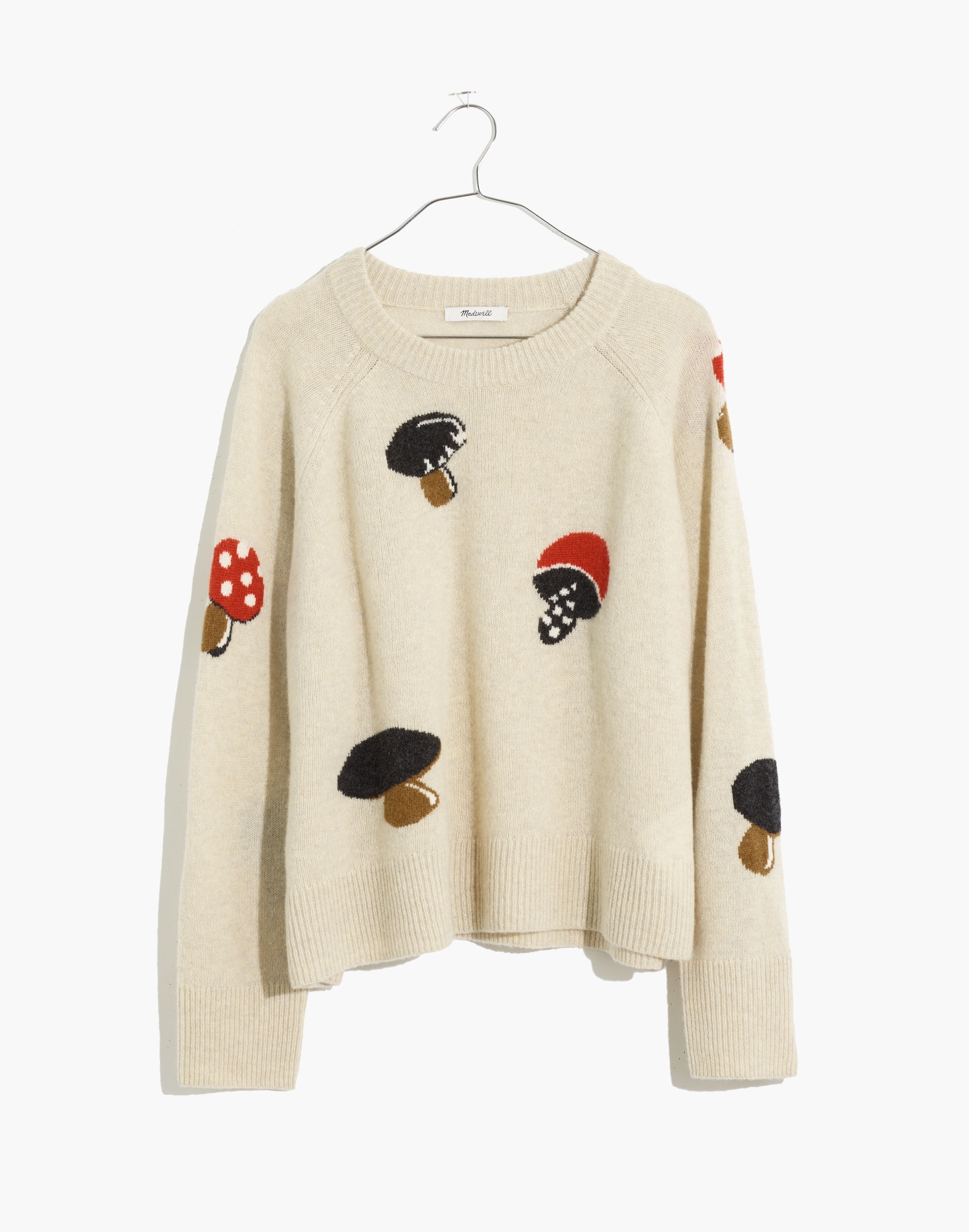 Mushroom Intarsia Pullover Sweater