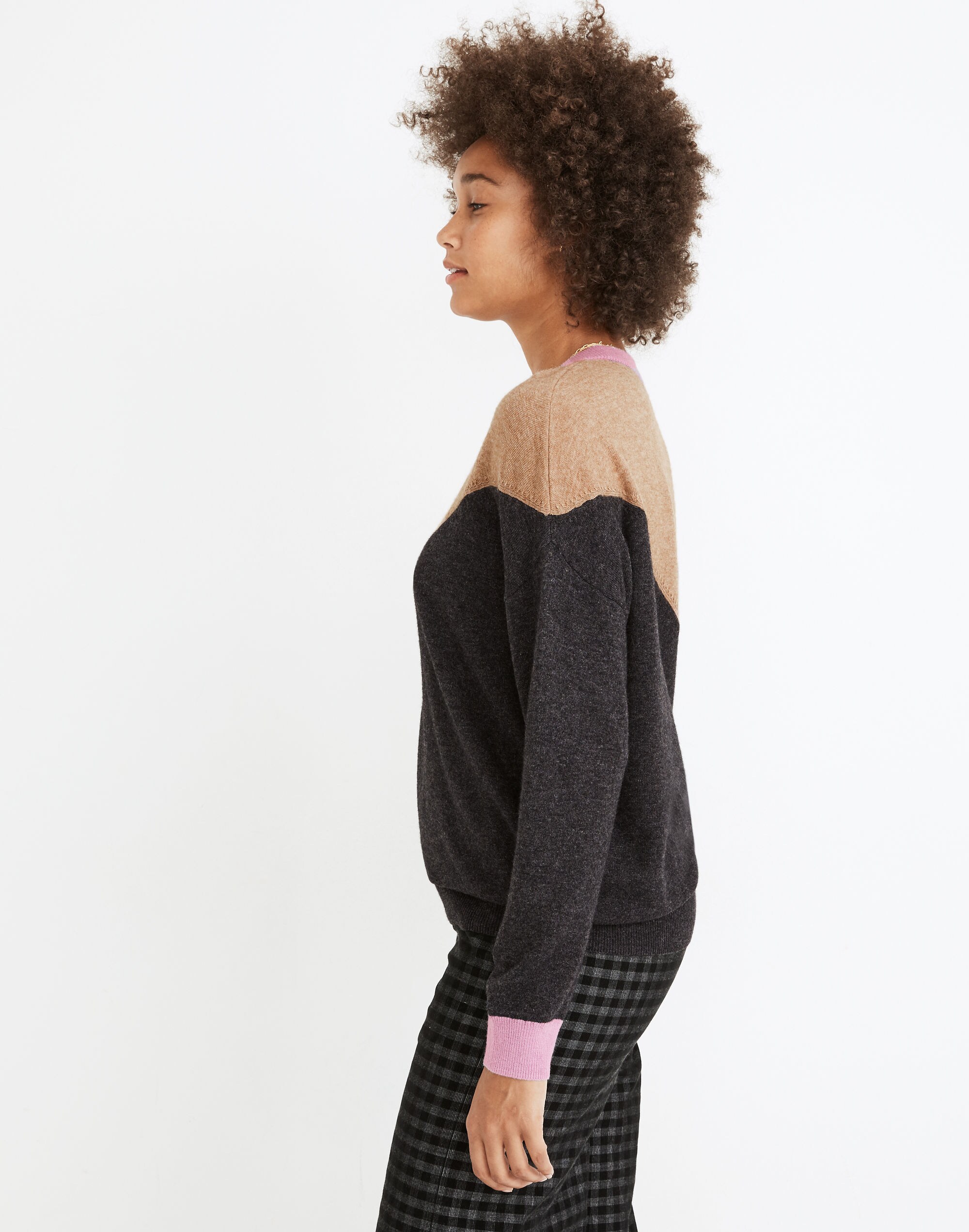 Colorblock Yoke Pullover Sweater