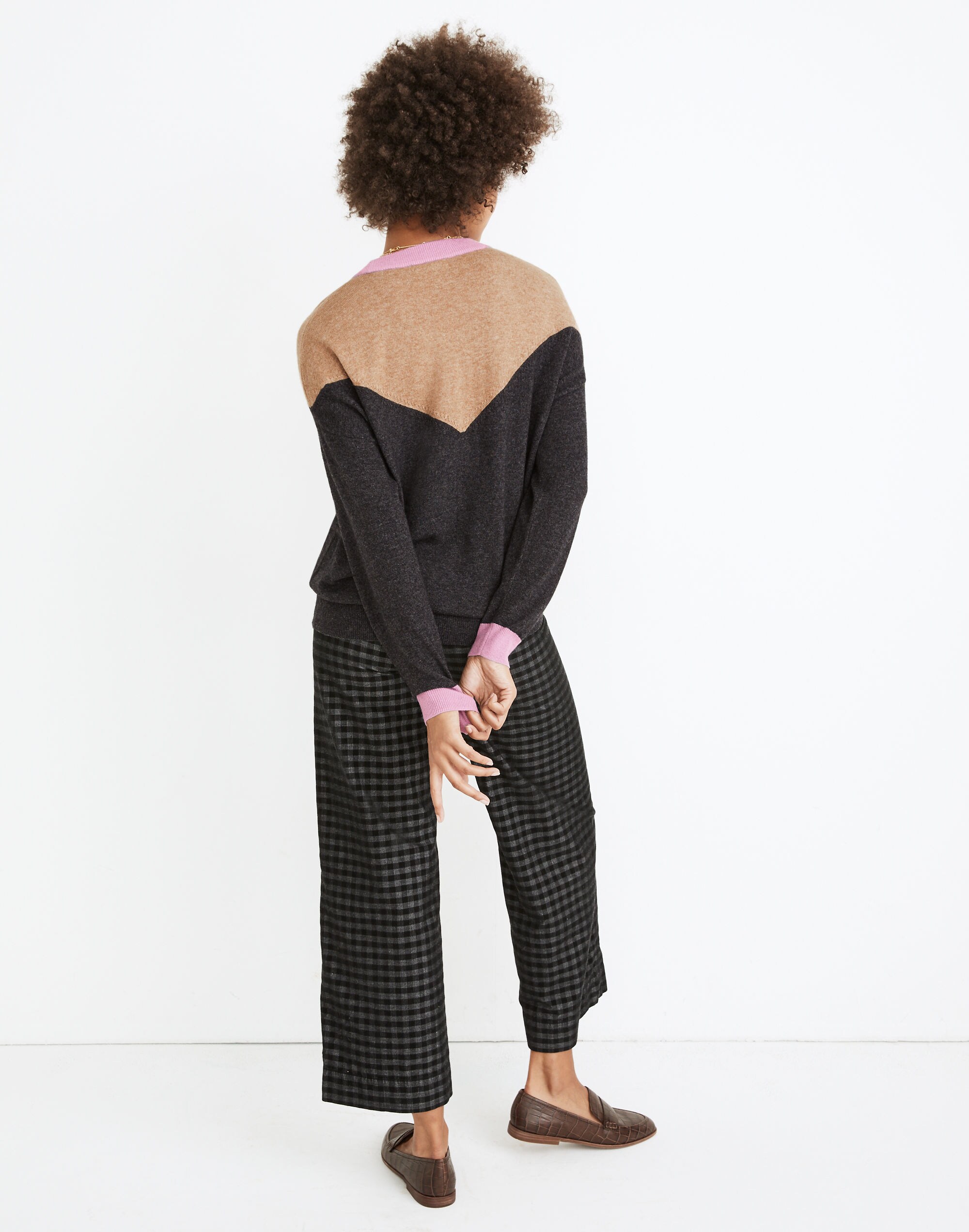 Colorblock Yoke Pullover Sweater