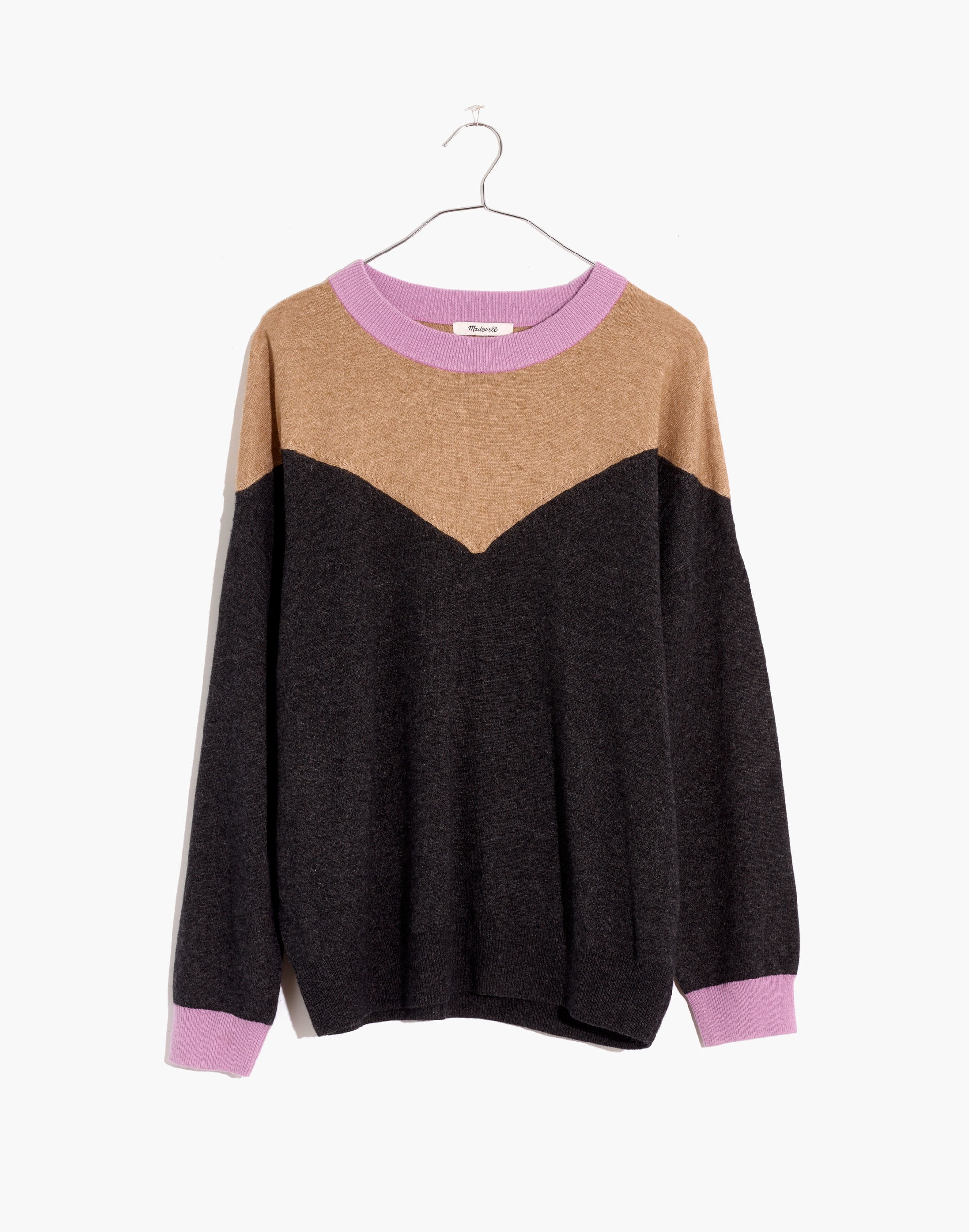 Colorblock Yoke Pullover Sweater