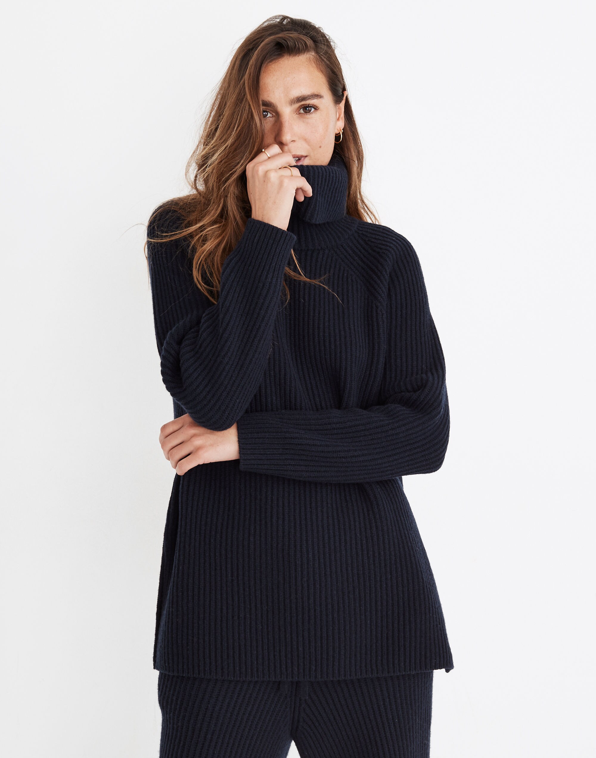 Maitland Ribbed Turtleneck Tunic Sweater