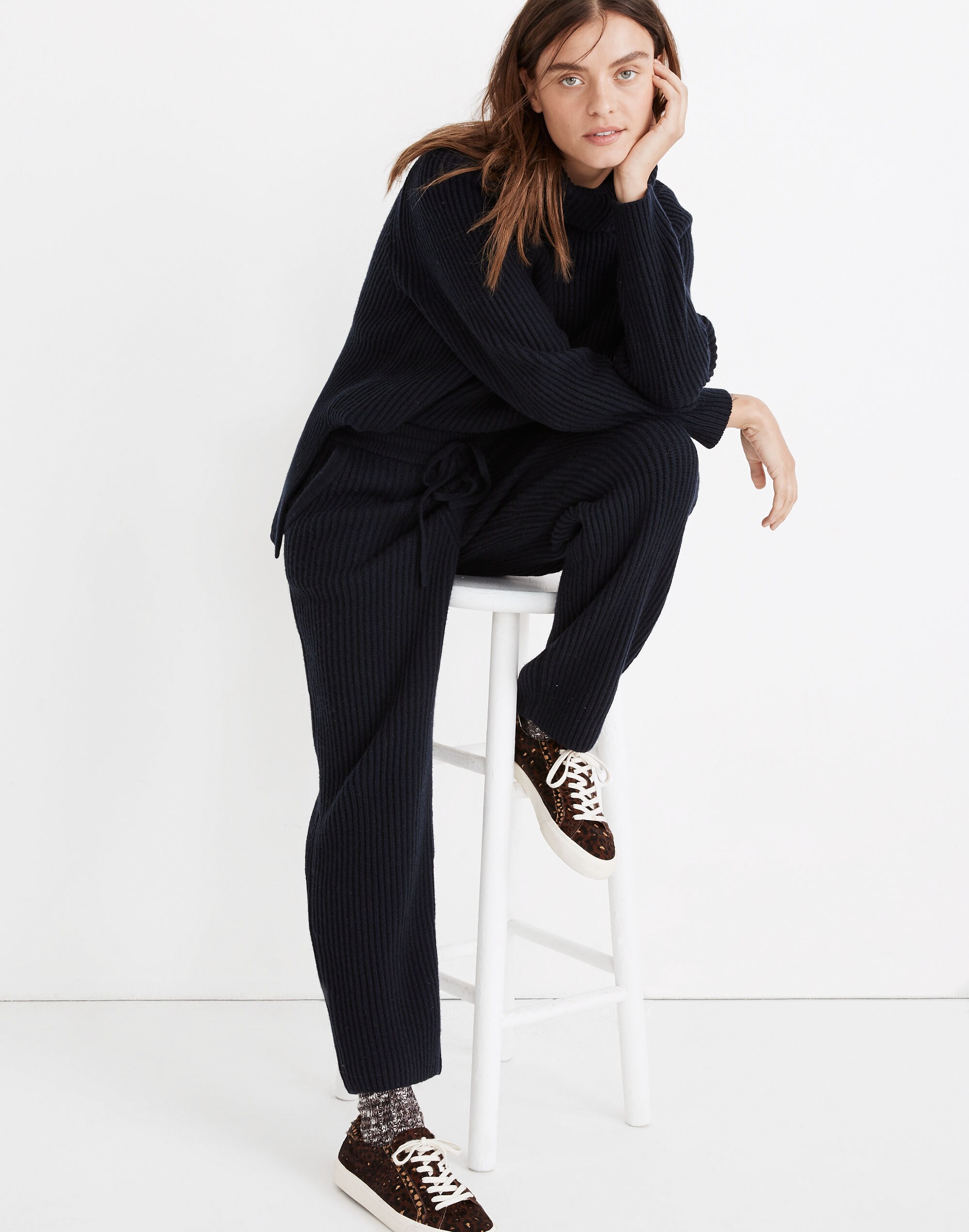 Maitland Ribbed Drawstring Sweater Pants