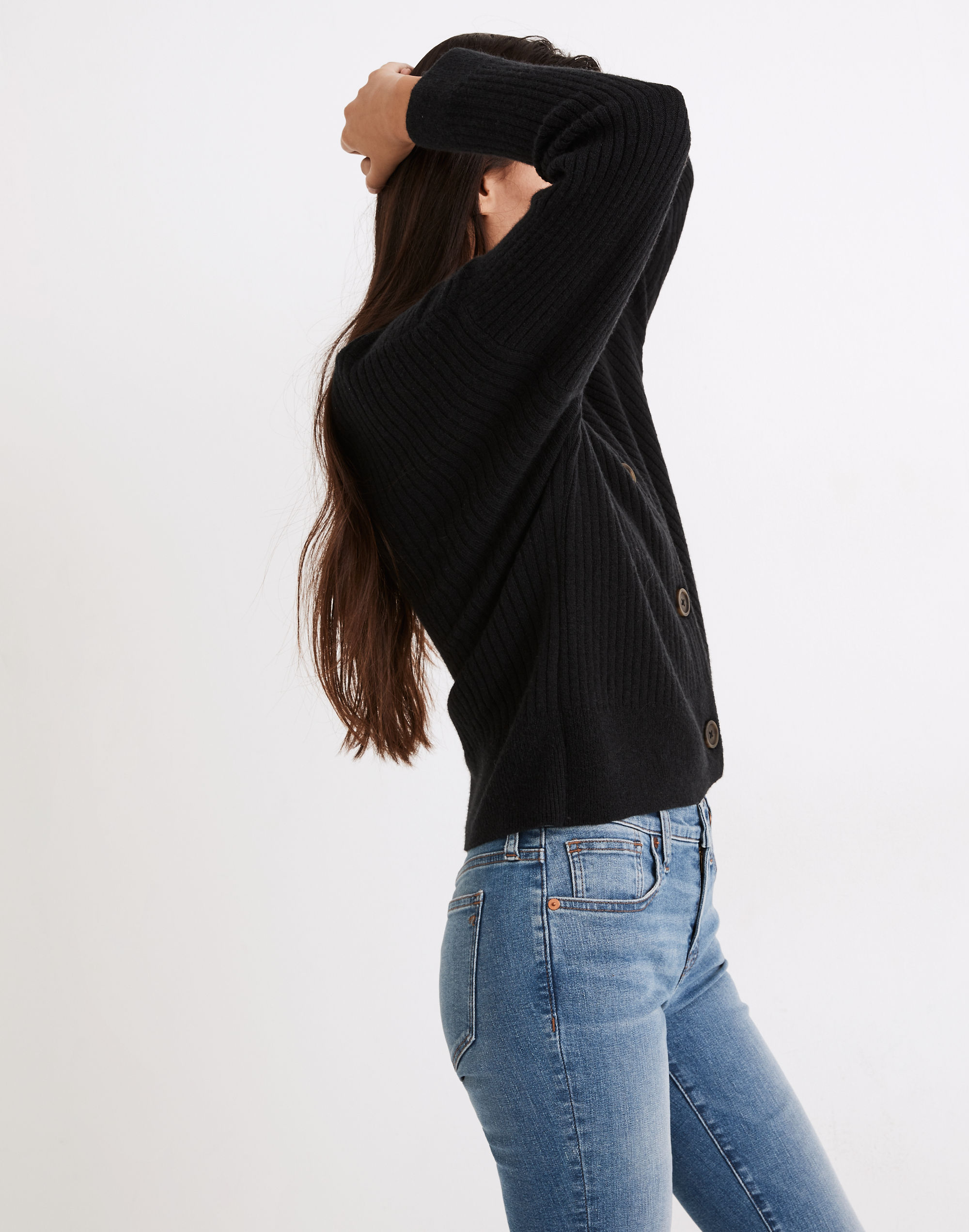 Cameron Ribbed Cardigan Sweater in Coziest Yarn