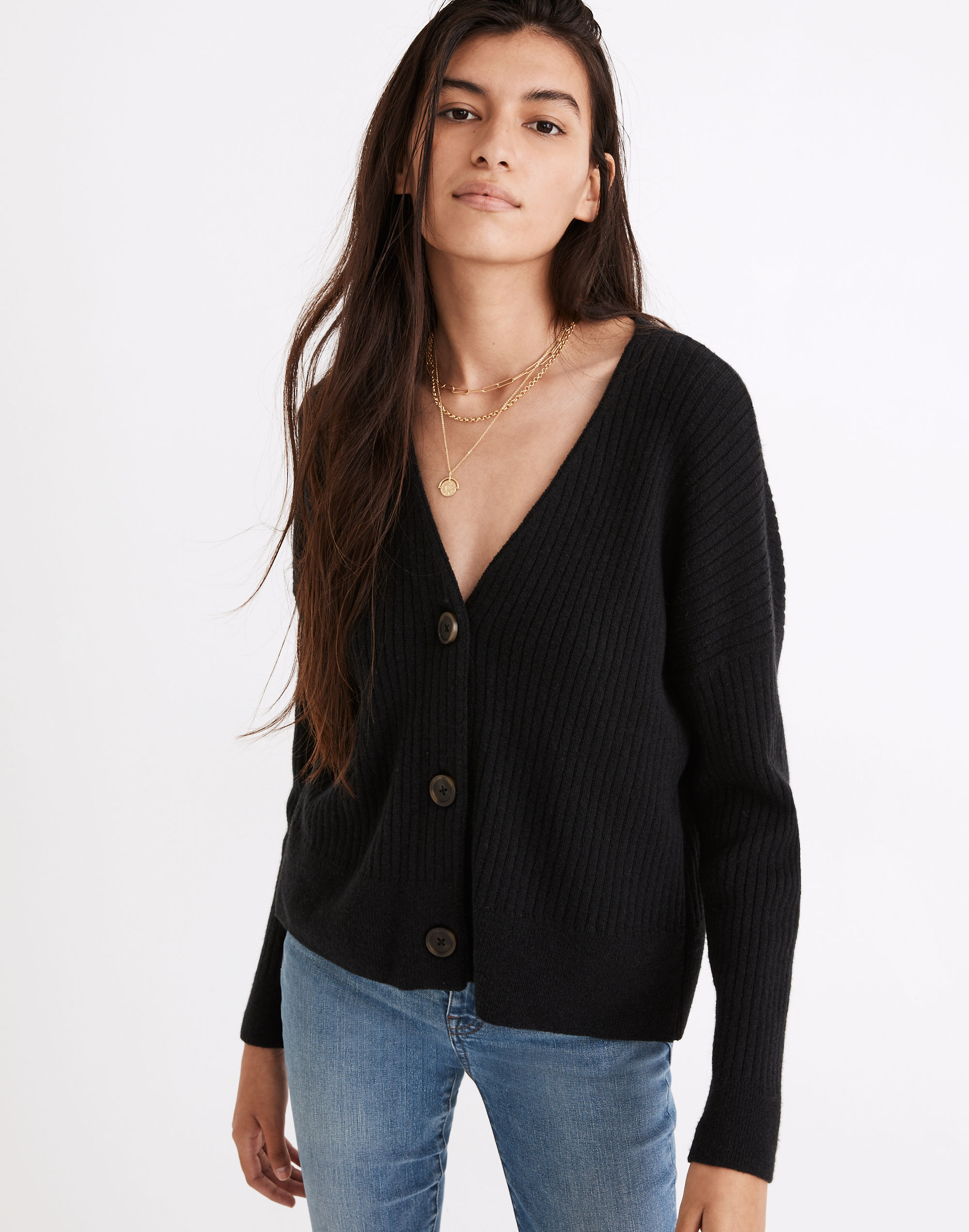 Cameron Ribbed Cardigan Sweater in Coziest Yarn