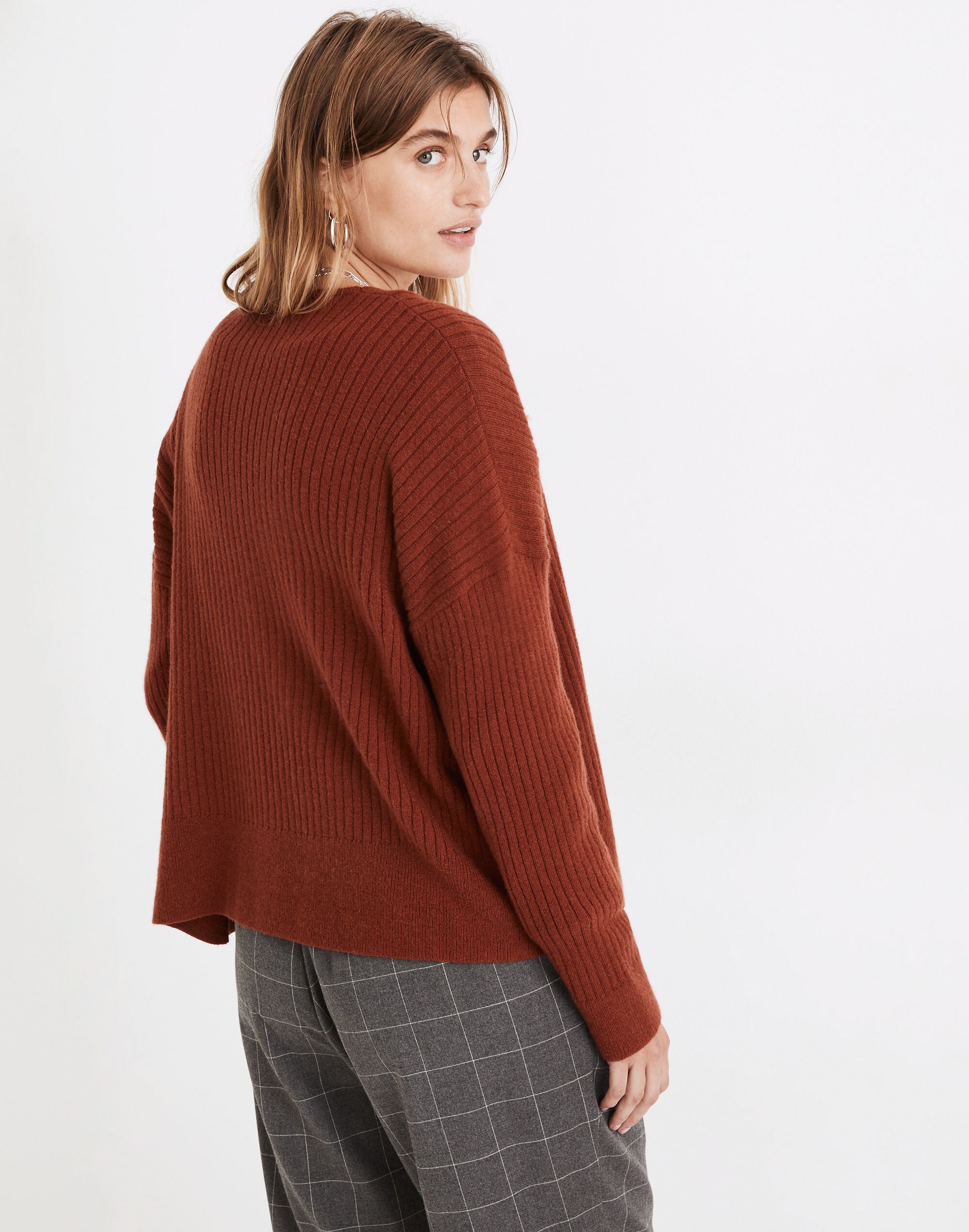 Cameron Ribbed Cardigan Sweater in Coziest Yarn