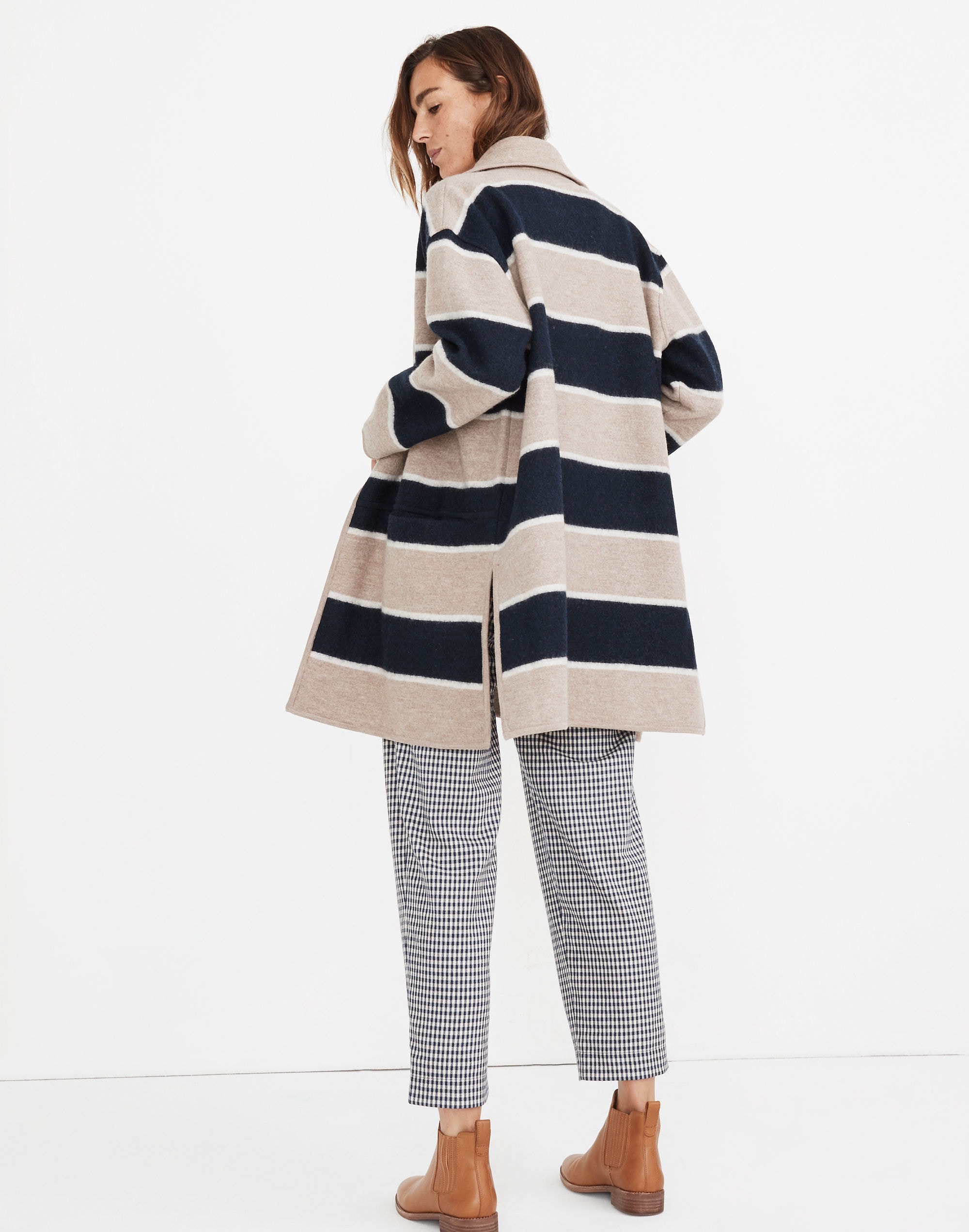 Striped Ballard Sweater Coat