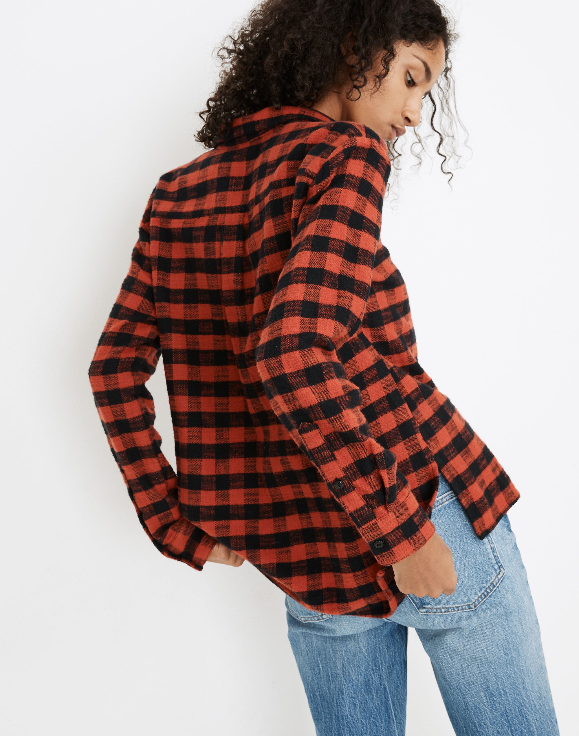 Flannel Oversized Ex-Boyfriend Shirt in Buffalo Check