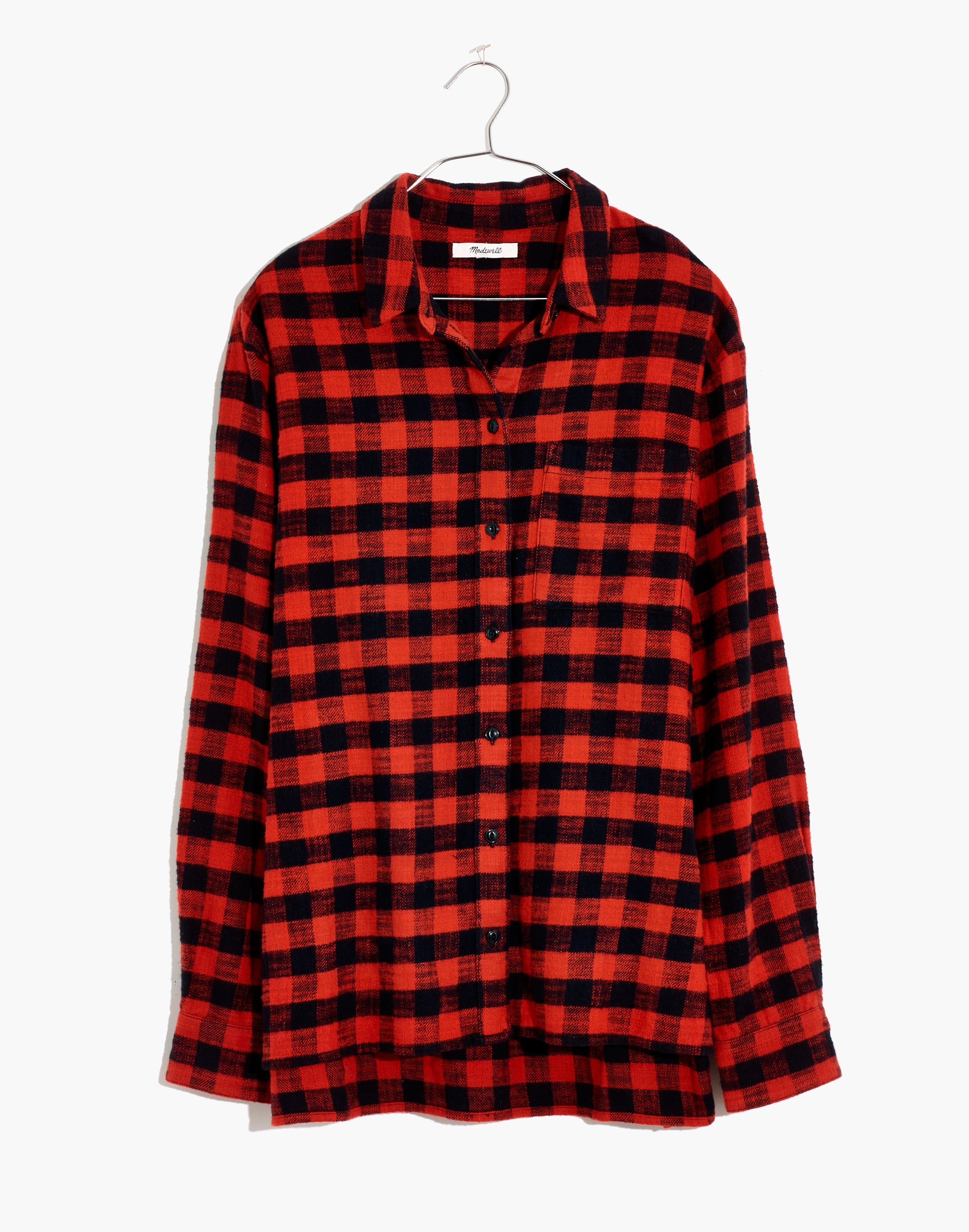 Flannel Oversized Ex-Boyfriend Shirt in Buffalo Check