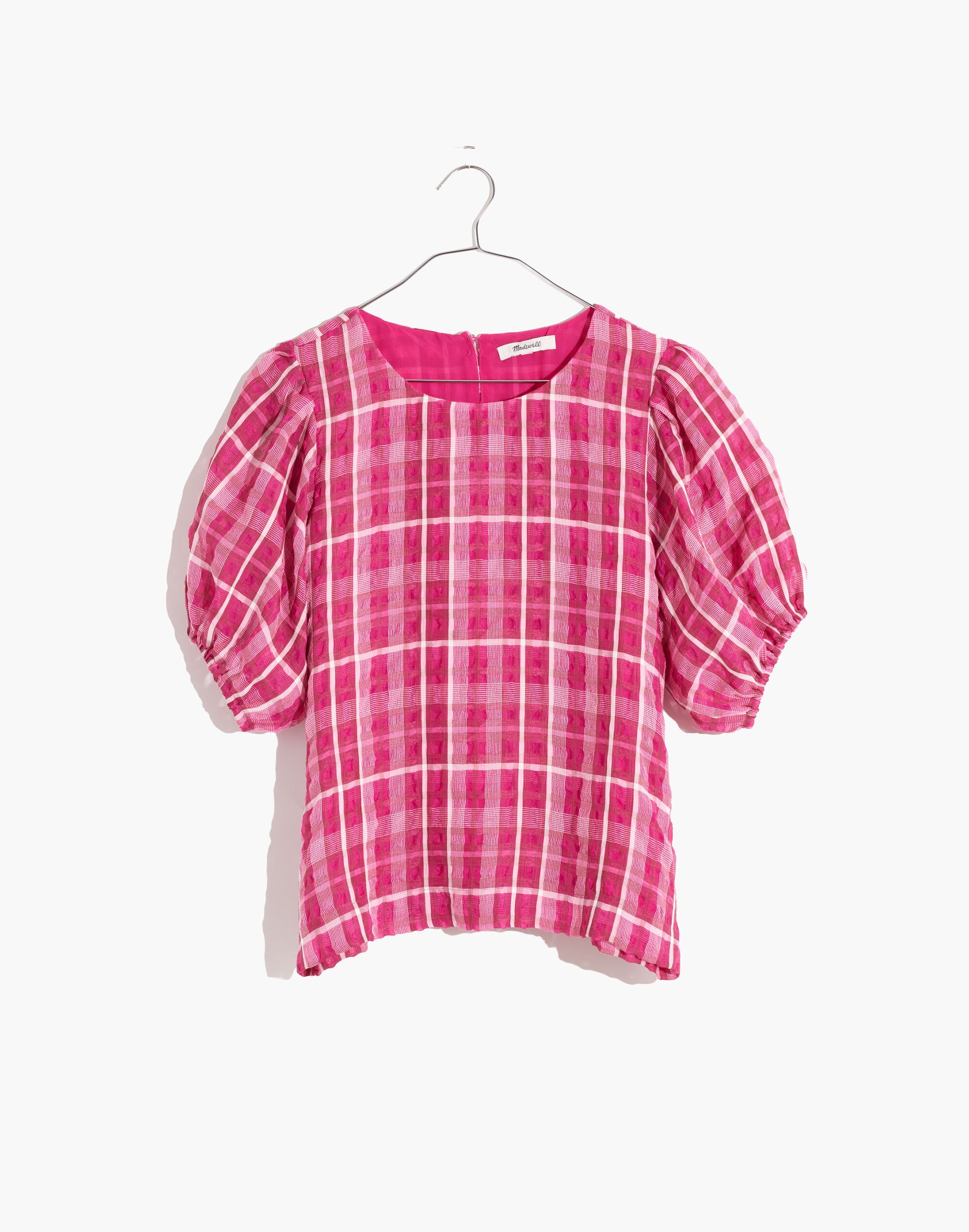 トップス GIUNON puff sleeve check shirt Giunon】puff sleeve check shirt