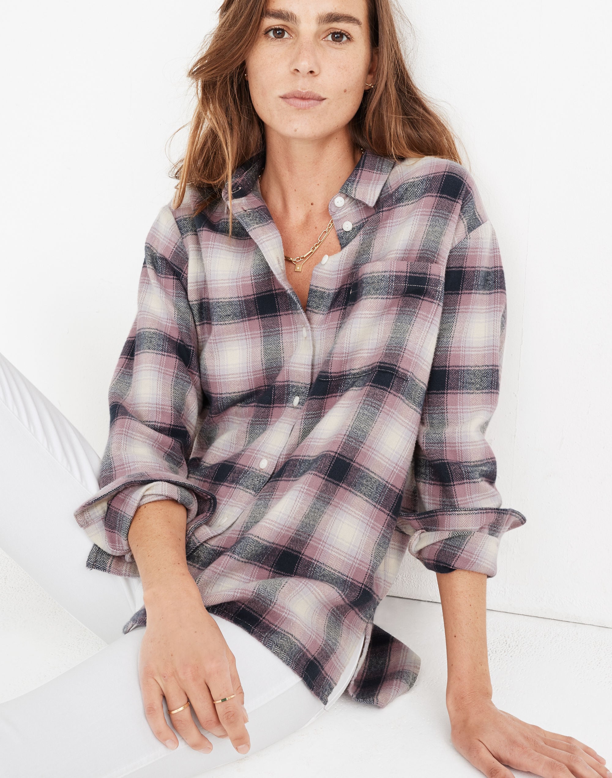 Flannel Oversized Ex-Boyfriend Shirt in Lenore Plaid