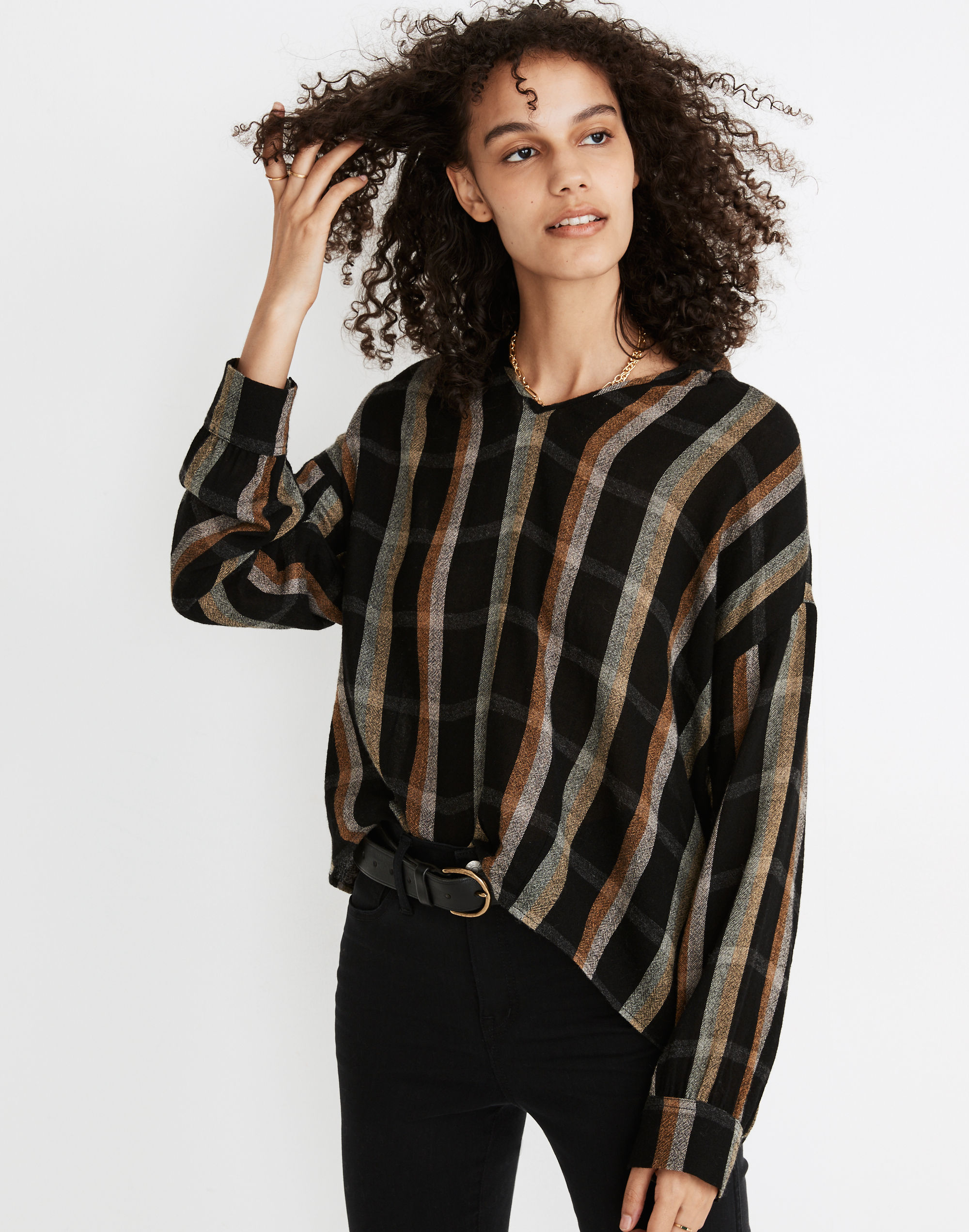 highroad popover shirt in lessing plaid