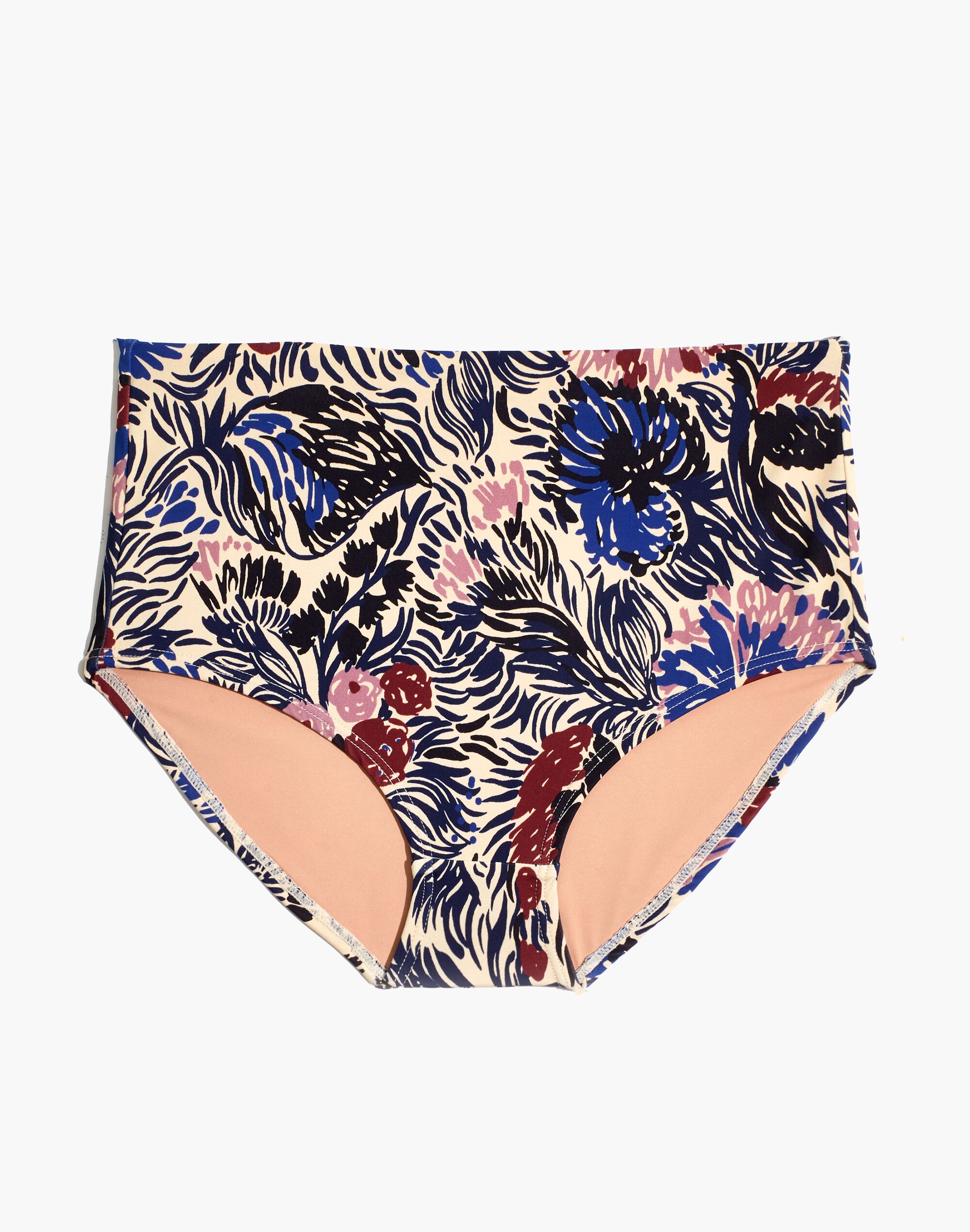 Madewell Second Wave Retro High-Waisted Bikini Bottom in Dutch Garden