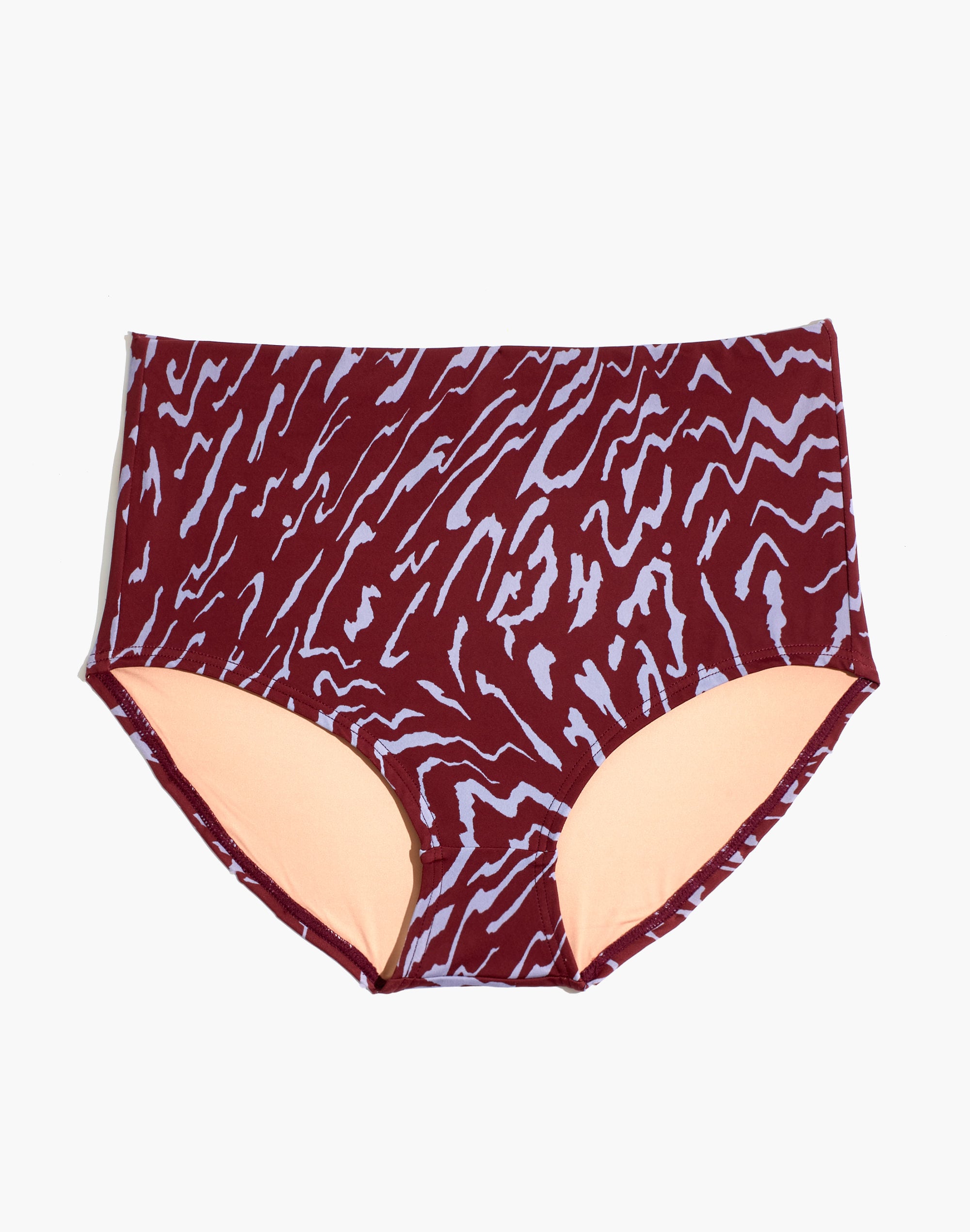 Madewell Second Wave Retro High-Waisted Bikini Bottom in Tigerized Print