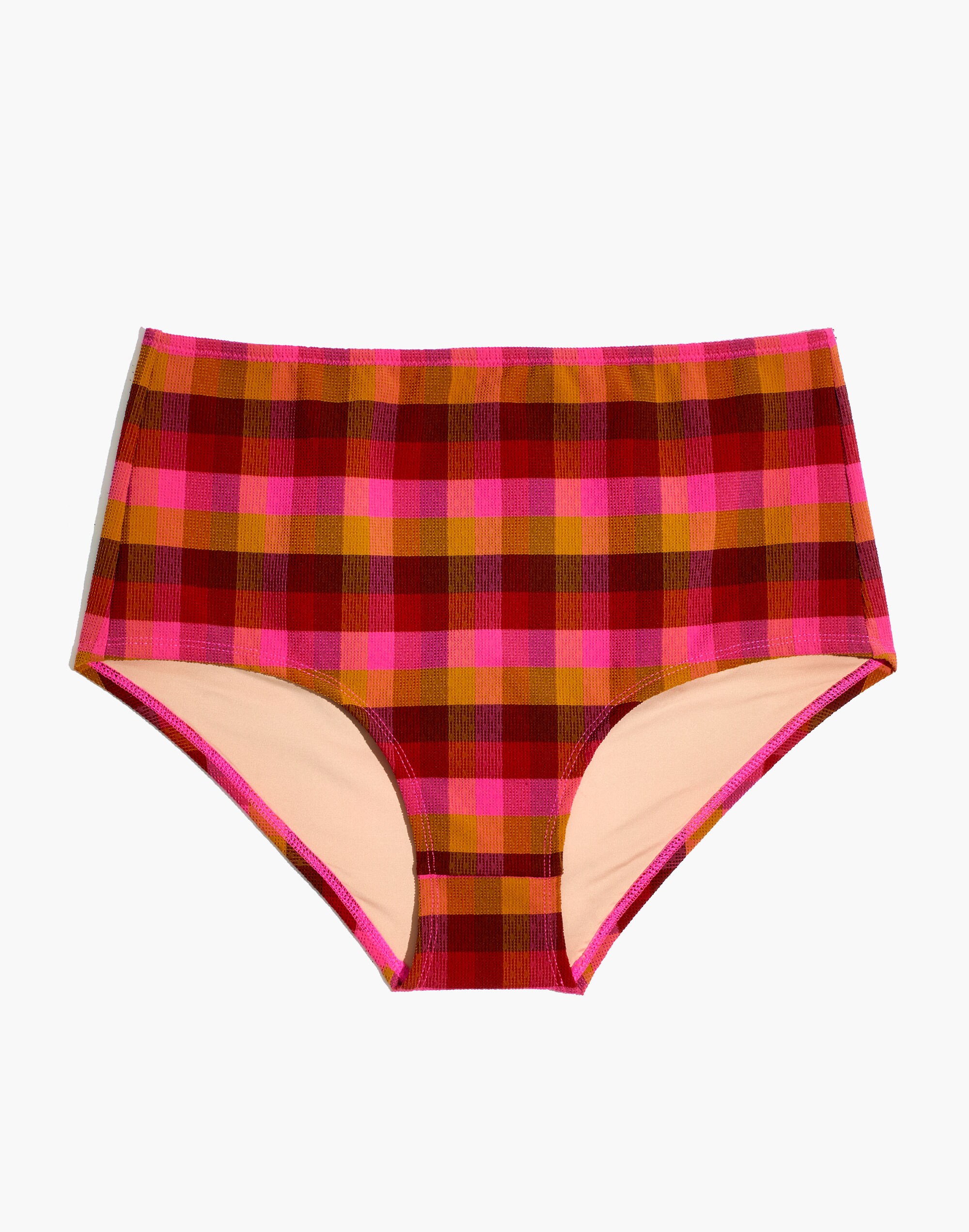 Madewell Second Wave Retro High-Waisted Bikini Bottom in Diagonal Stripe